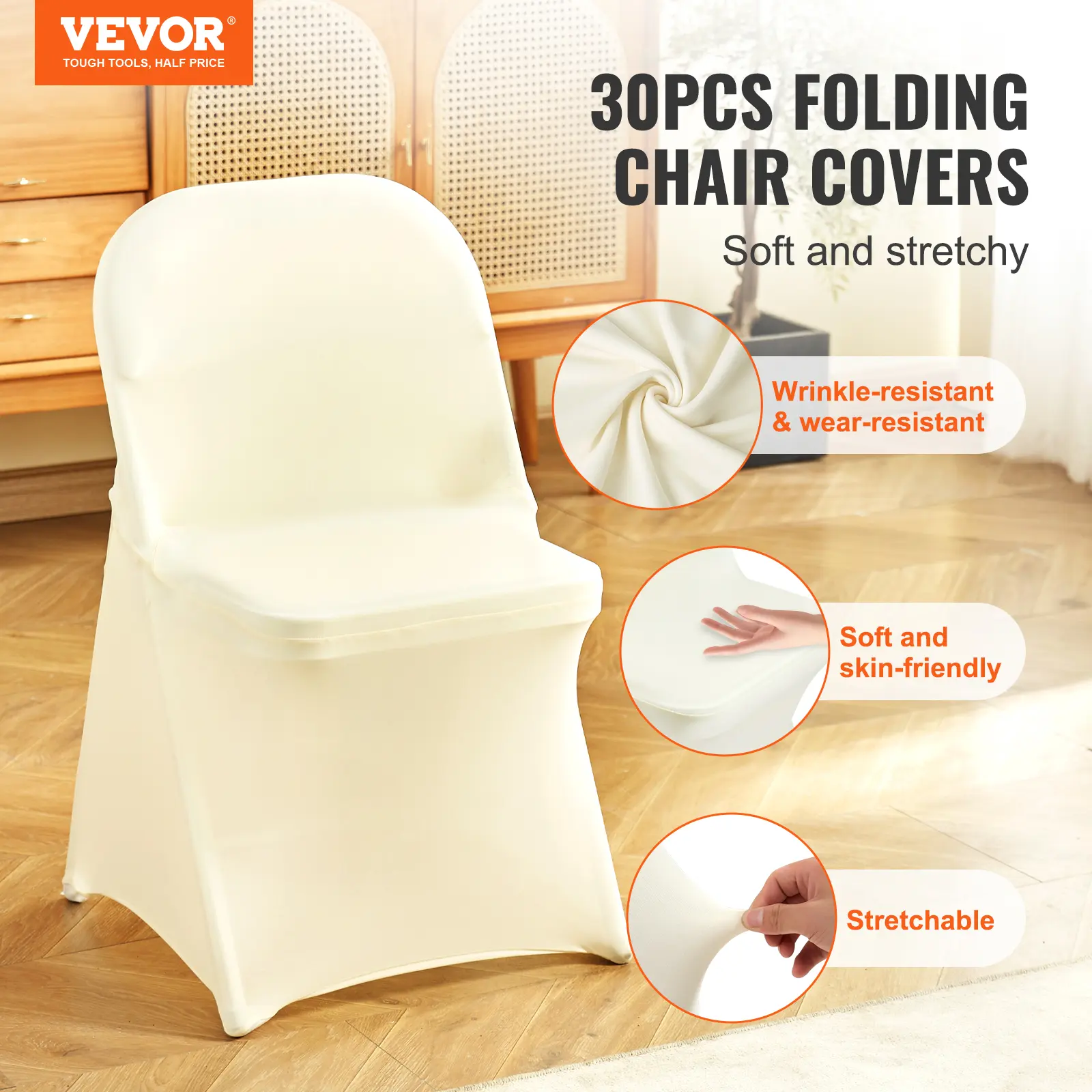 SucceBuy 30/50pcs Spandex Wedding Chair Cover Washable Protective Slipcovers for Wedding Holiday Banquet Universal Chair Cover