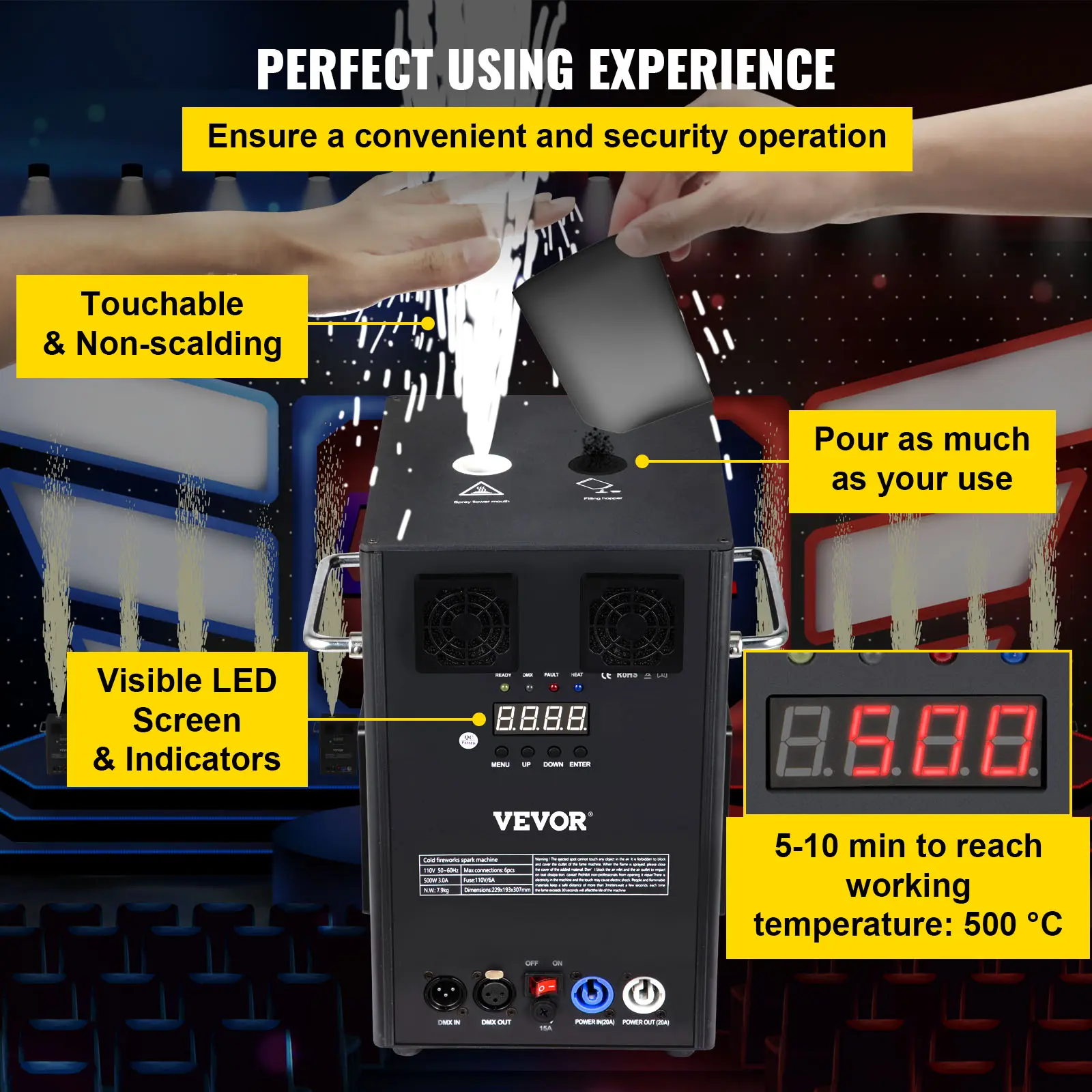 SucceBuy Large Stage Equipment Effect Machine Stage Lighting Wireless Remote Control Equipment Machine for Wedding Musical Show