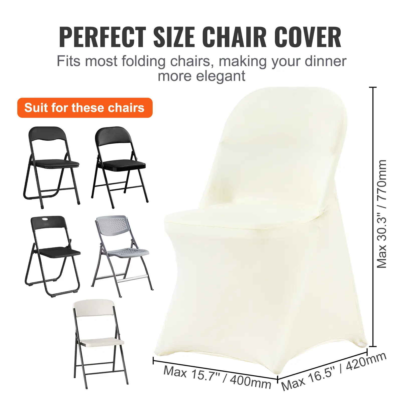 SucceBuy 30/50pcs Spandex Wedding Chair Cover Washable Protective Slipcovers for Wedding Holiday Banquet Universal Chair Cover