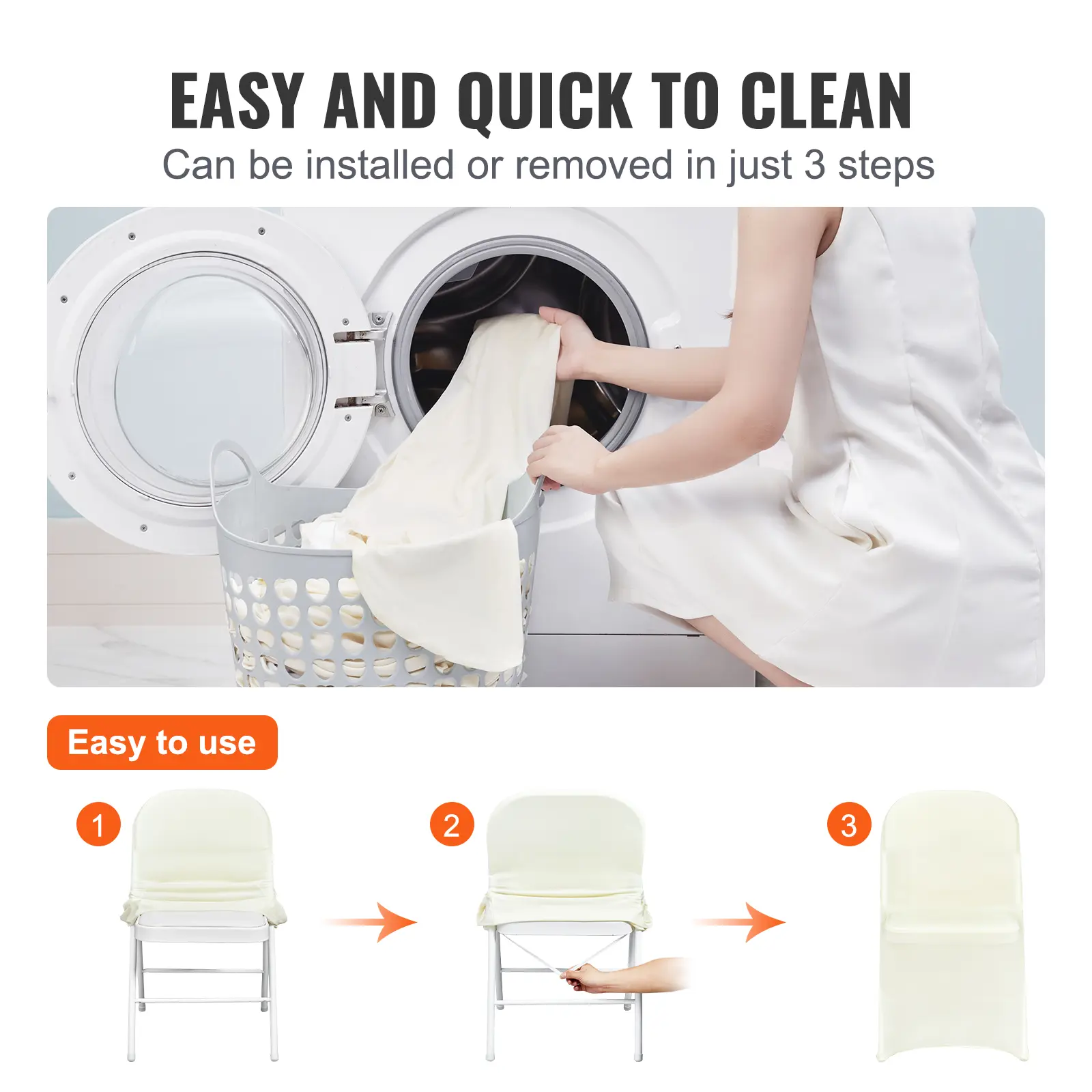 SucceBuy 30/50pcs Spandex Wedding Chair Cover Washable Protective Slipcovers for Wedding Holiday Banquet Universal Chair Cover