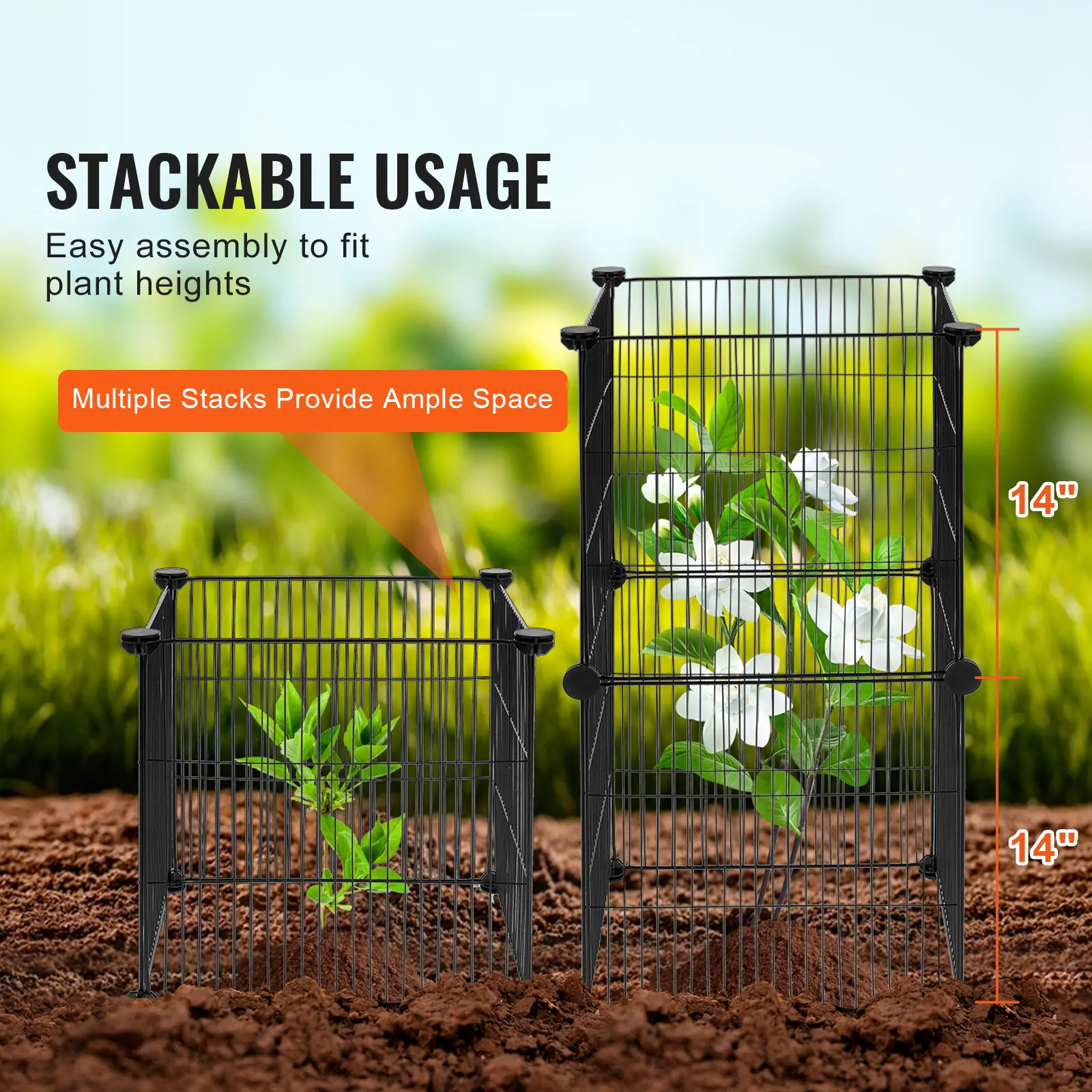 SucceBuy 5 Pack Plant Protector from Animal 15.35''x15.35'' for Outdoor Plants Flowers Vegetables Prevent Bunny Chicken Squirrel