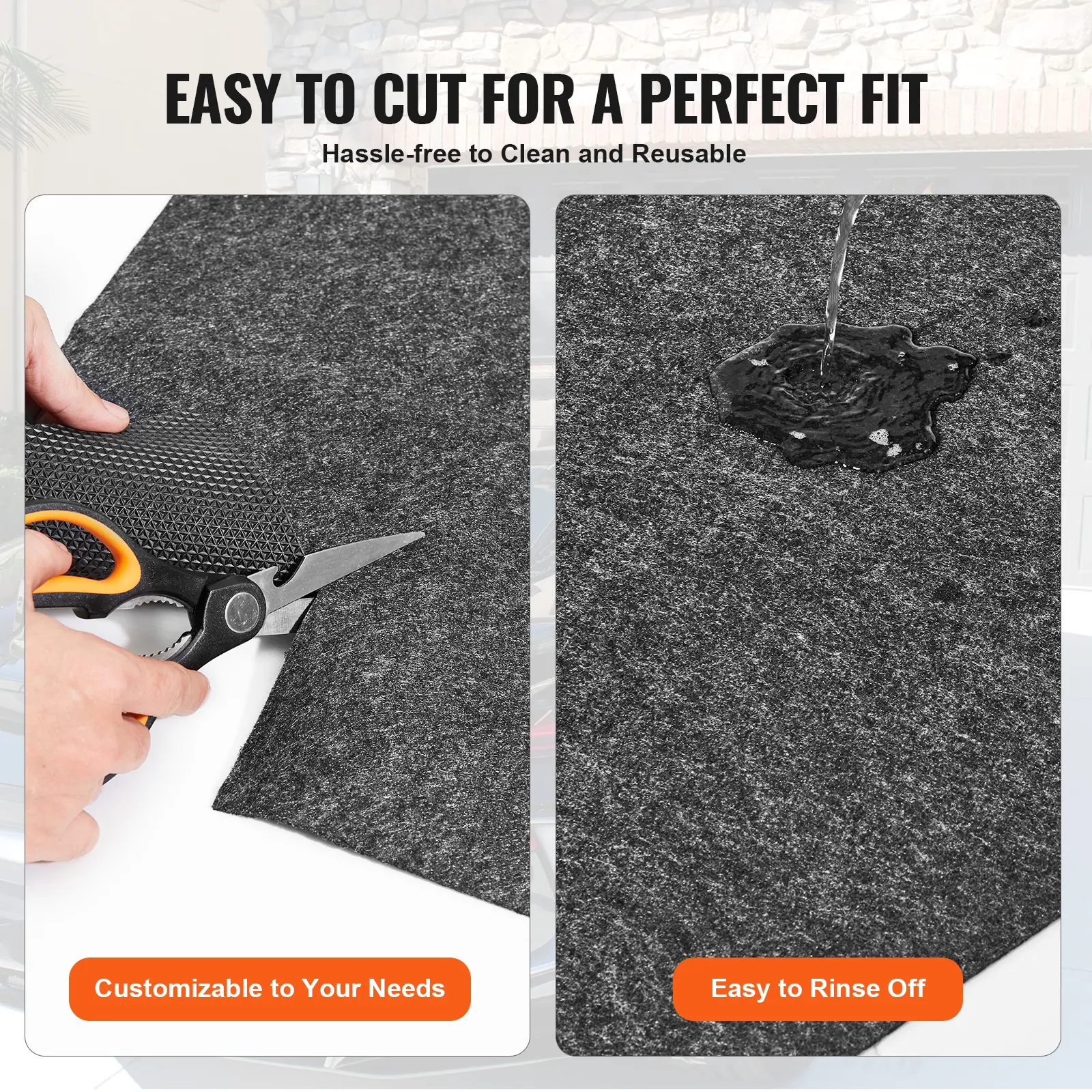 SucceBuy Waterproof Garage Floor Mat For Under Car  Heavy Duty Containment Mat with Strong Grip Protects Garage Floor