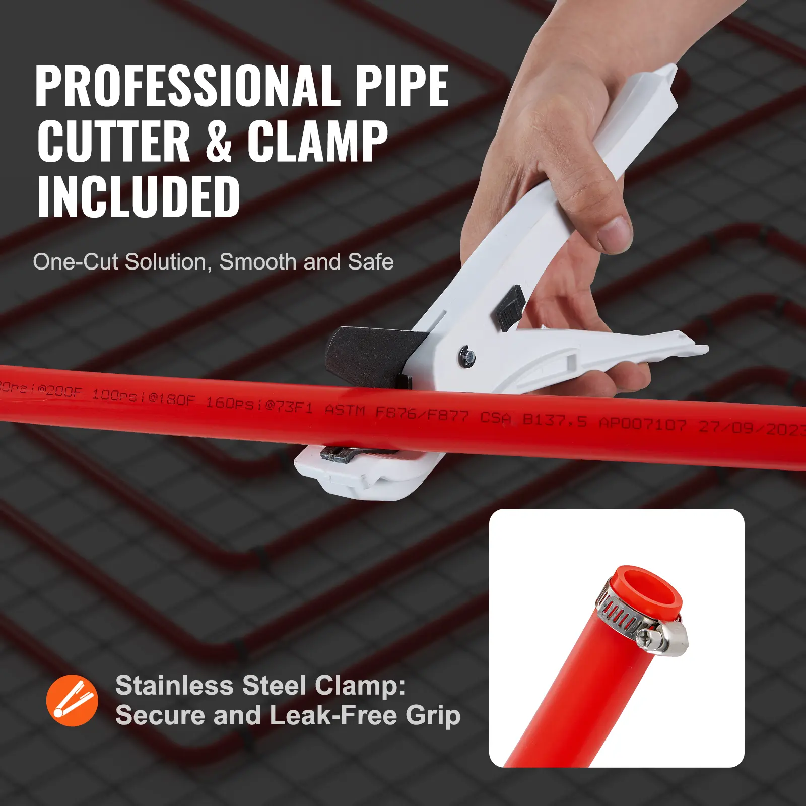 SucceBuyPEX Pipe 3/4In 100 Feet Length PEX-B Flexible Pipe Tubing for Potable Water  Water Lines for Hot/Cold Water Free Cutter