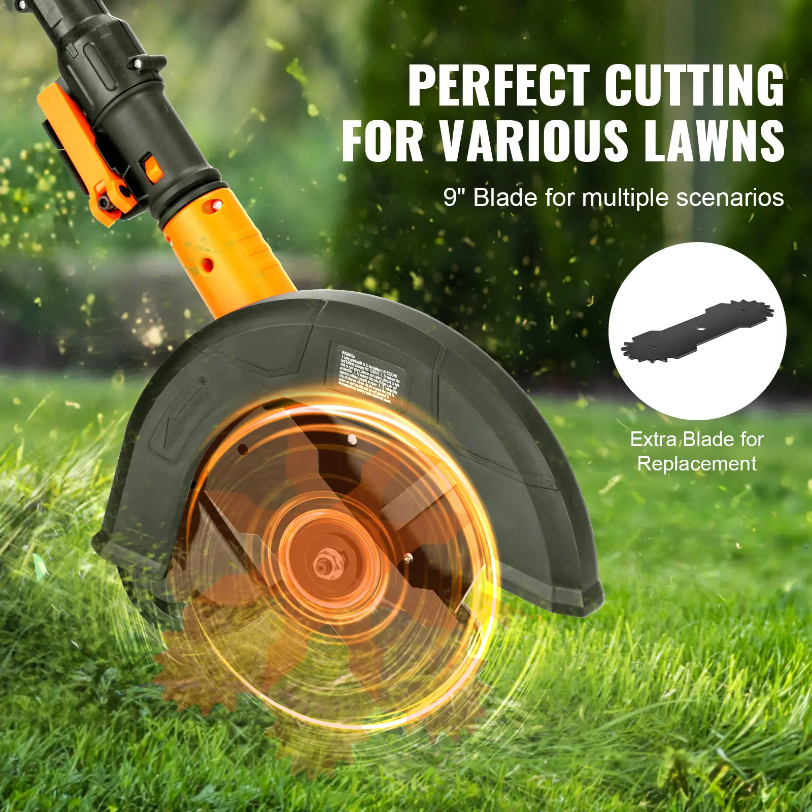 VEVOR Lawn Edger 20 V Battery Powered 9-inch 3-Position Blade Depth for Lawns Driveways Borders and Sidewalk Edges