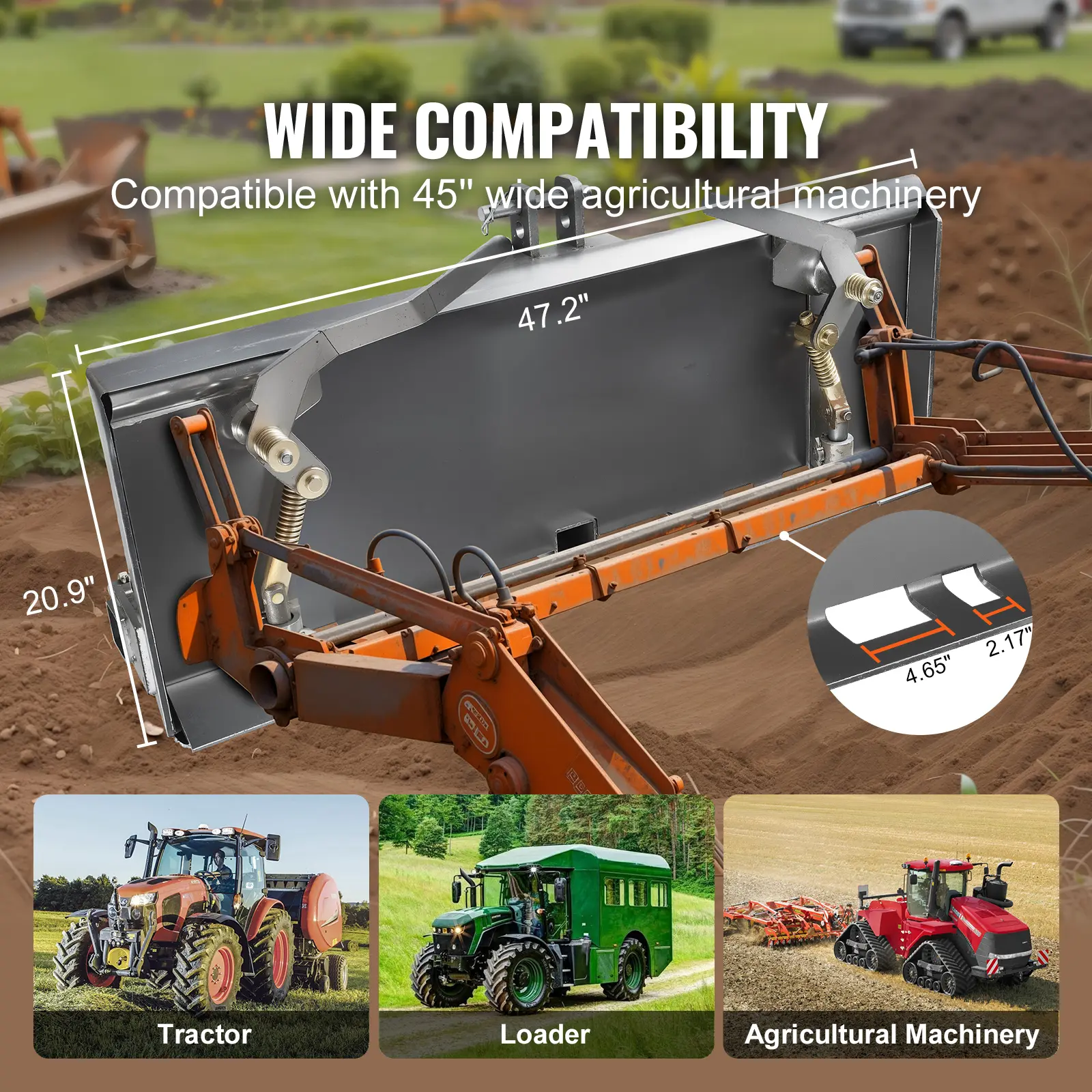 SucceBuy Skid Steer Attachment Plate Universal Quick Skid Steer Mount Plate Campatible with Kubota Bobcat Mahindra Skid Steers