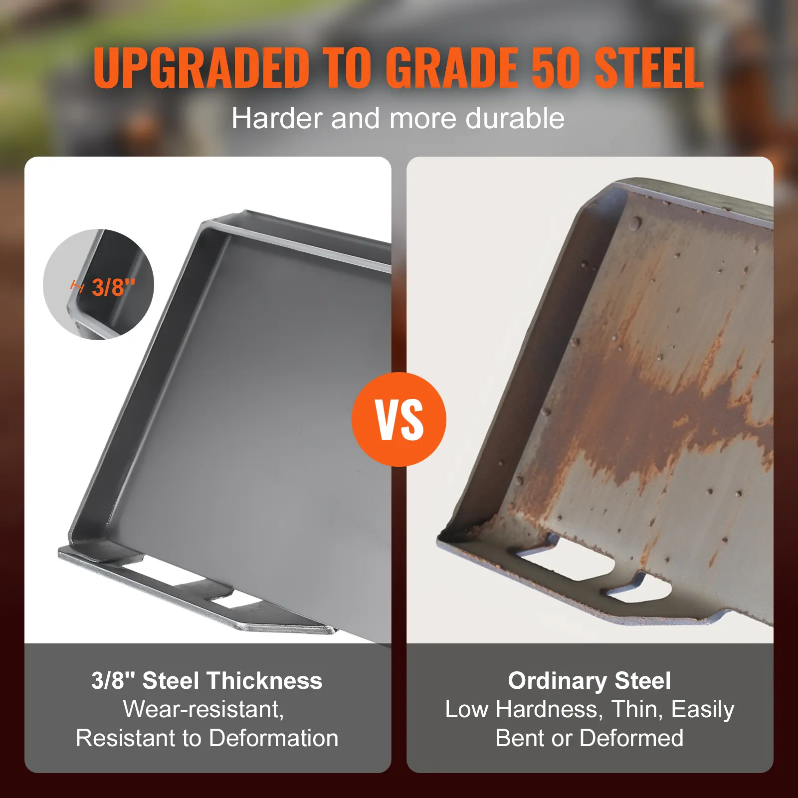 SucceBuy Skid Steer Attachment Plate Universal Quick Skid Steer Mount Plate Campatible with Kubota Bobcat Mahindra Skid Steers