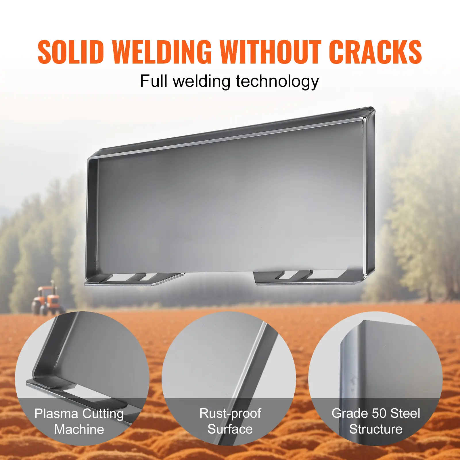 SucceBuy Skid Steer Attachment Plate Universal Quick Skid Steer Mount Plate Campatible with Kubota Bobcat Mahindra Skid Steers