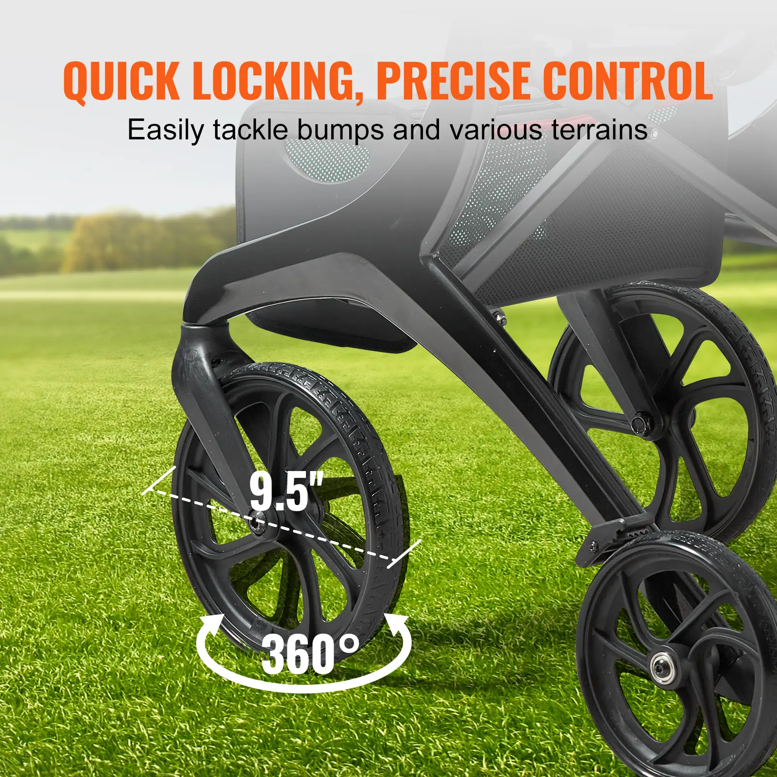 SucceBuy Folding Rollator Walker for Seniors Adults Lightweight Aluminum Rolling Walker with Seat and Adjustable Handle 4-Wheel