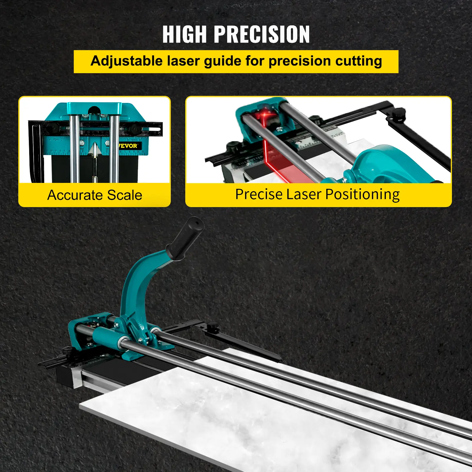 VEVOR 1200MM Tile Cutter, High Precision Manual Ceramic Floor Tiles Tile Cutter, 48 Inch Cutting Machine for Precision Cutting