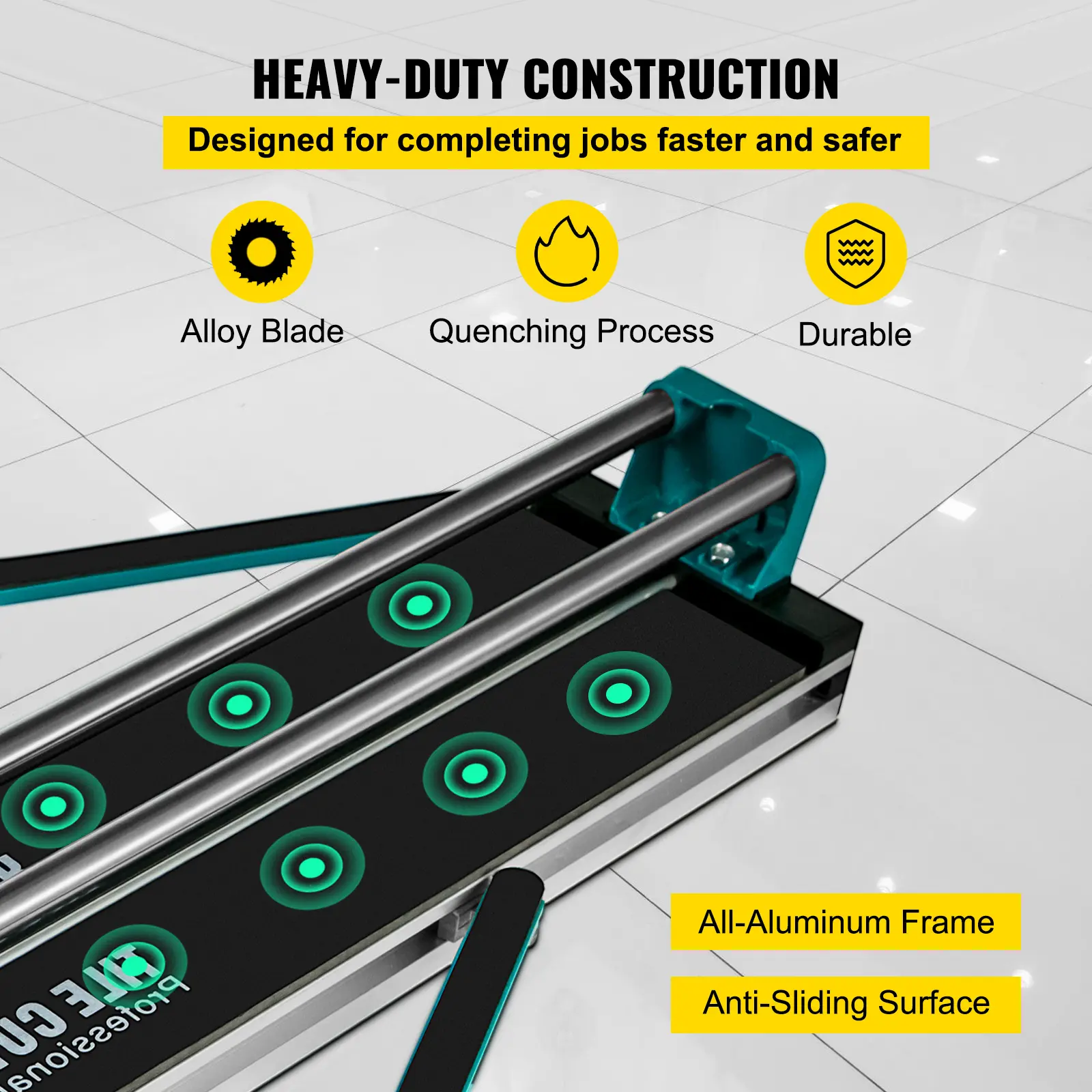 VEVOR 1200MM Tile Cutter, High Precision Manual Ceramic Floor Tiles Tile Cutter, 48 Inch Cutting Machine for Precision Cutting