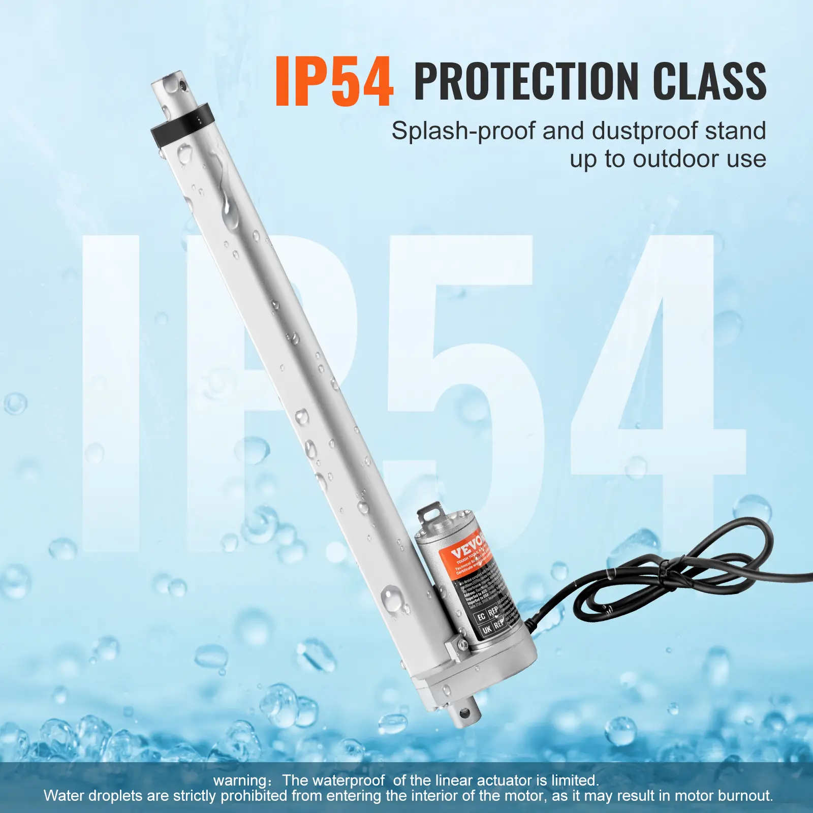 SucceBuy 12V Linear Actuator 150MM 300MM 500MM 1000N Electric Linear Motor Controller Homeuse with Mounting Bracket IP54 Protect