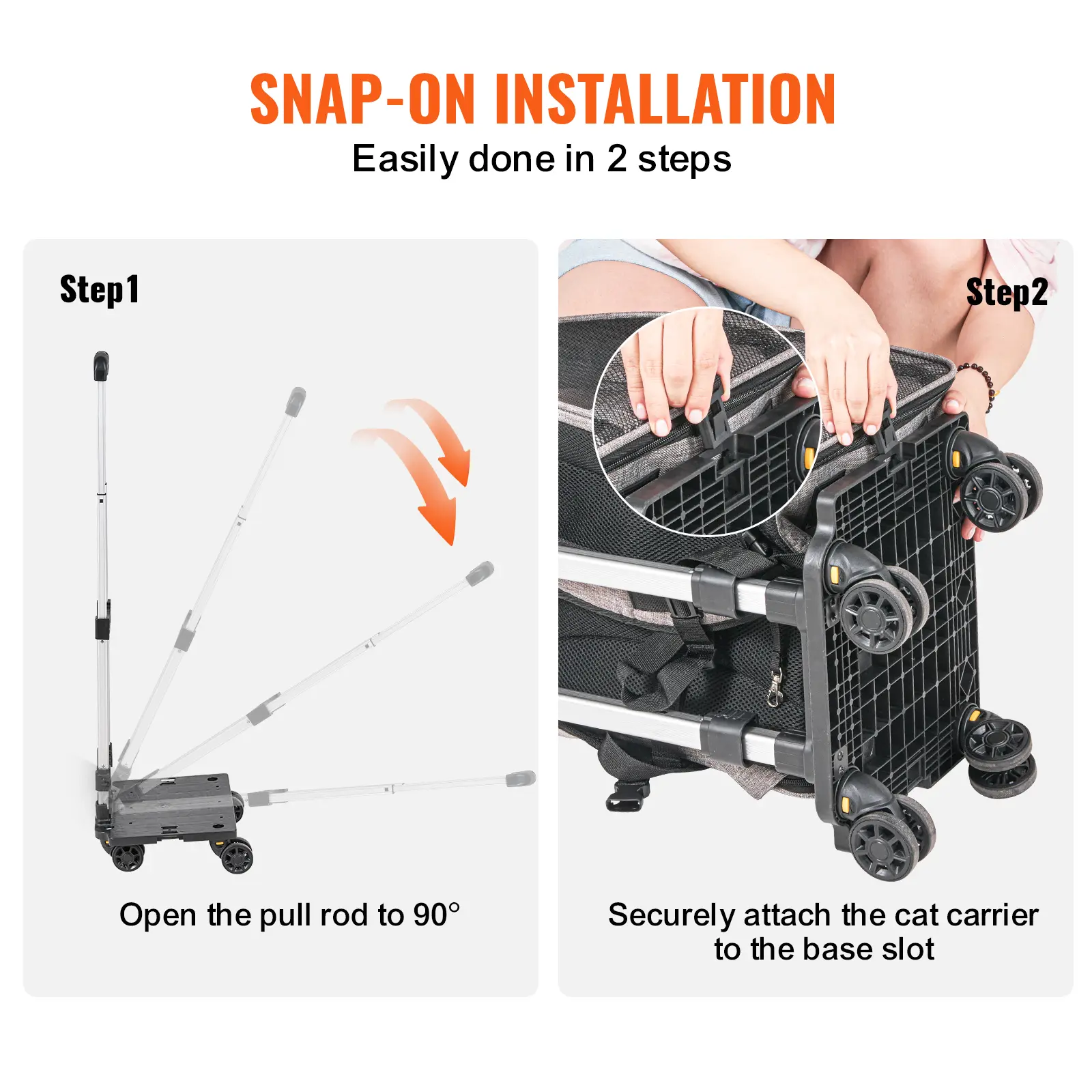 SucceBuy Pet Cat Carrier Breathable Outgoing Dog Carry Backpack with Telescopic Handle Wheels and Shoulder Strap for Travel Trip