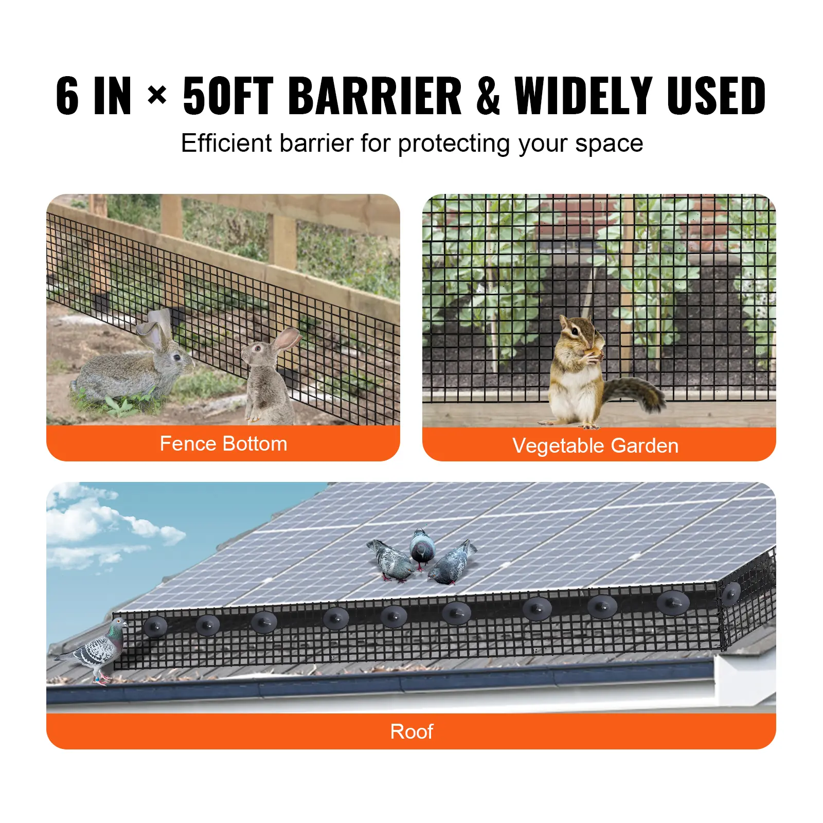SucceBuy Solar Panel Bird Guard Critter Guard Roll Kit Stainless Steel Fastener Solar Panel Rustproof PVC Coating Wire Roll Mesh
