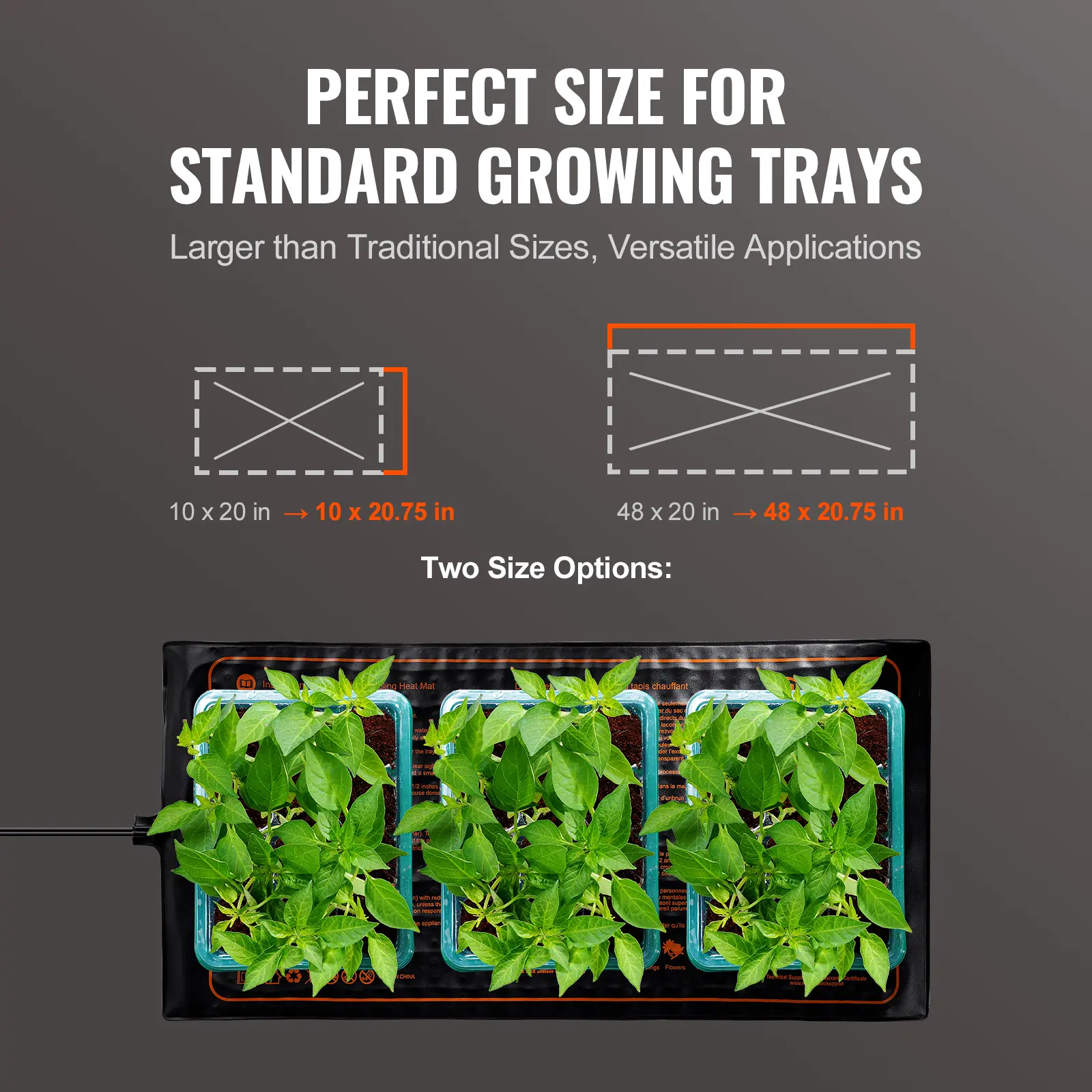 SucceBuy Pack Seedling Heat Mat MET-Certified Waterproof Warm Hydroponic Plant Heating Pad for Seed Starting  Indoor Gardening