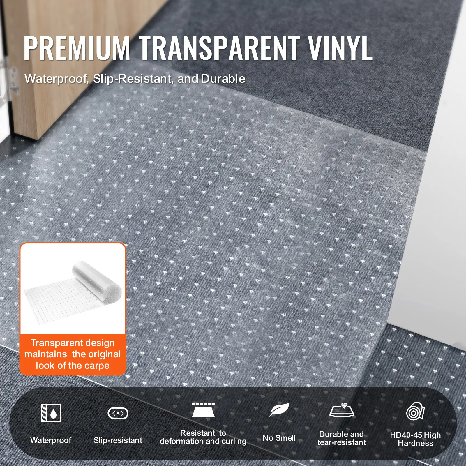 SucceBuy  Carpet Protector for Pets,  PVC Scratch-Proof Cat Carpet Protector for Doorway,  Anti-Slip Cat Scratch Protector Mat