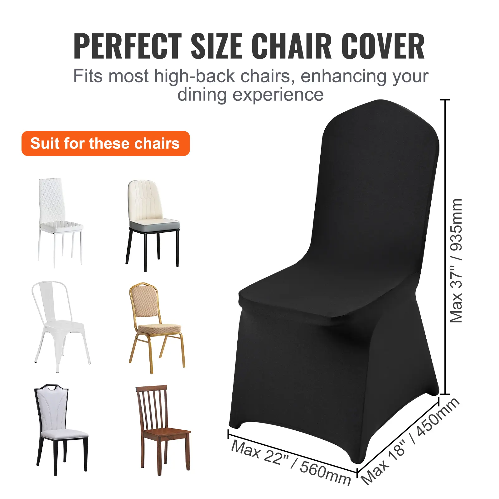 SucceBuy 30/50PCS Spandex Chair Cover for Wedding Party Universal Fitted Chair Cover Removable Washable Protective Slipcovers