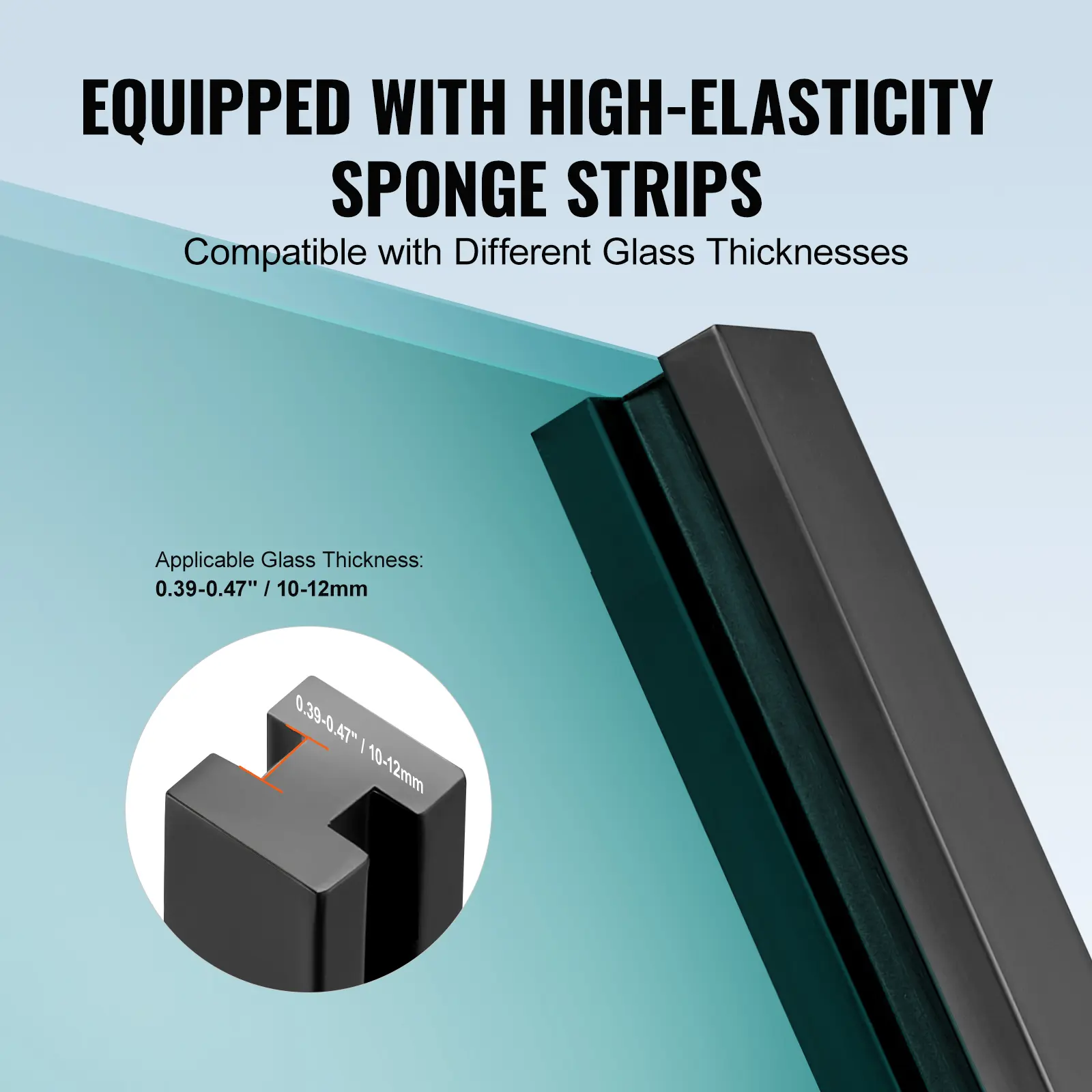 SucceBuy Glass Clamp, 41.34" Height Glass Railing Bracket for 0.39 "-0.47 " Thickness Tempered Glass,  Stainless Steel Clamp