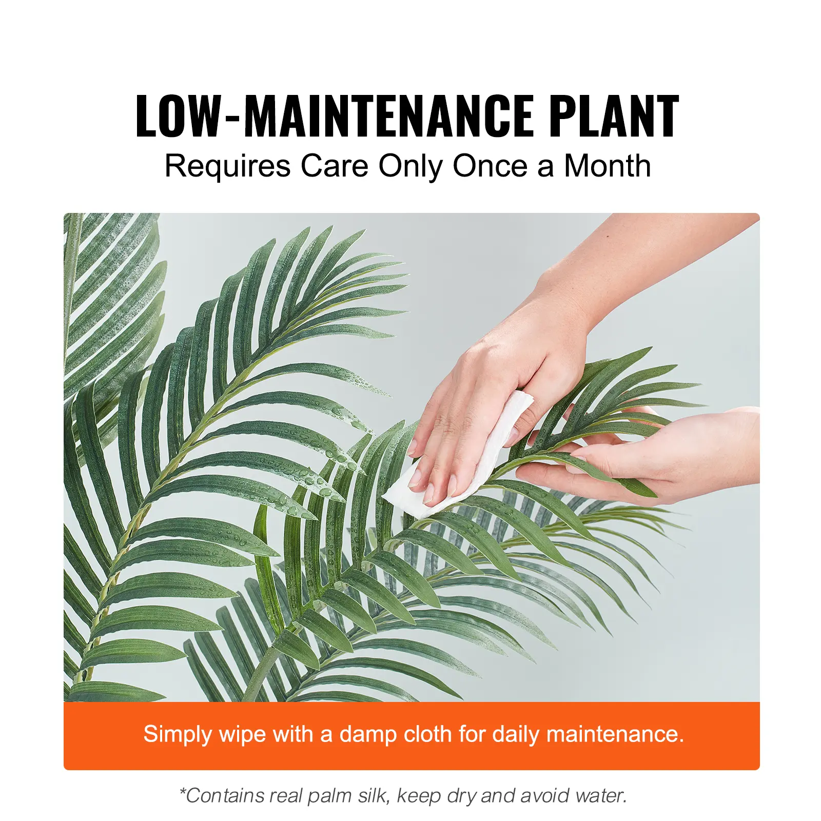 SucceBuy Artificial Palm Tree 4/5/6 FT Faux Plant Secure PE Material & Anti-Tip Tilt Protection Low-Maintenance Plant for Home