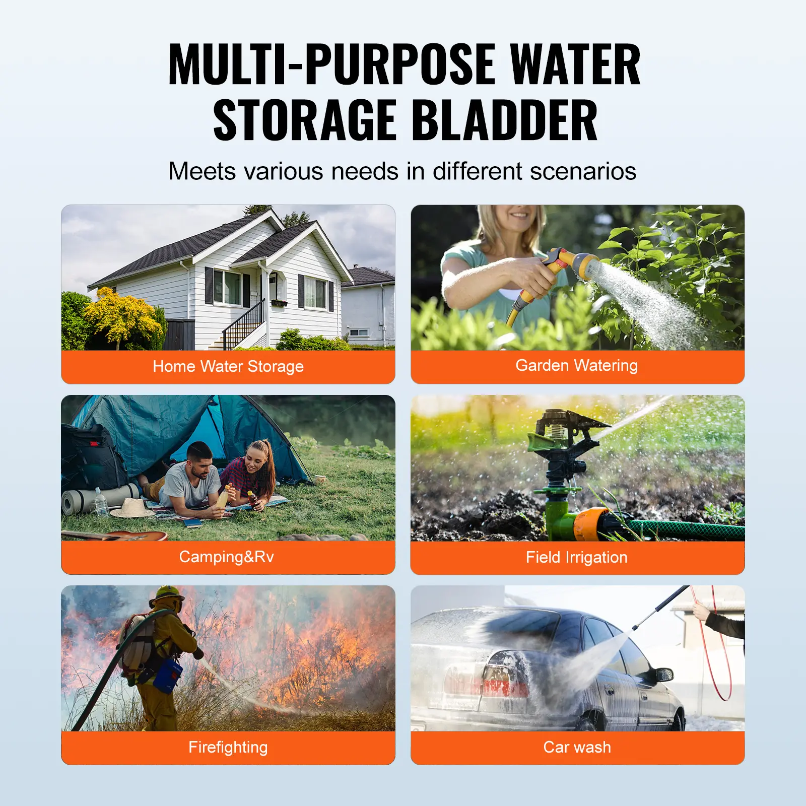 SucceBuy 113L/1000L Water Storage Bladder Portable RV Water Tank 1000D PVC Collapsible Water Storage Containers Soft Water Bag