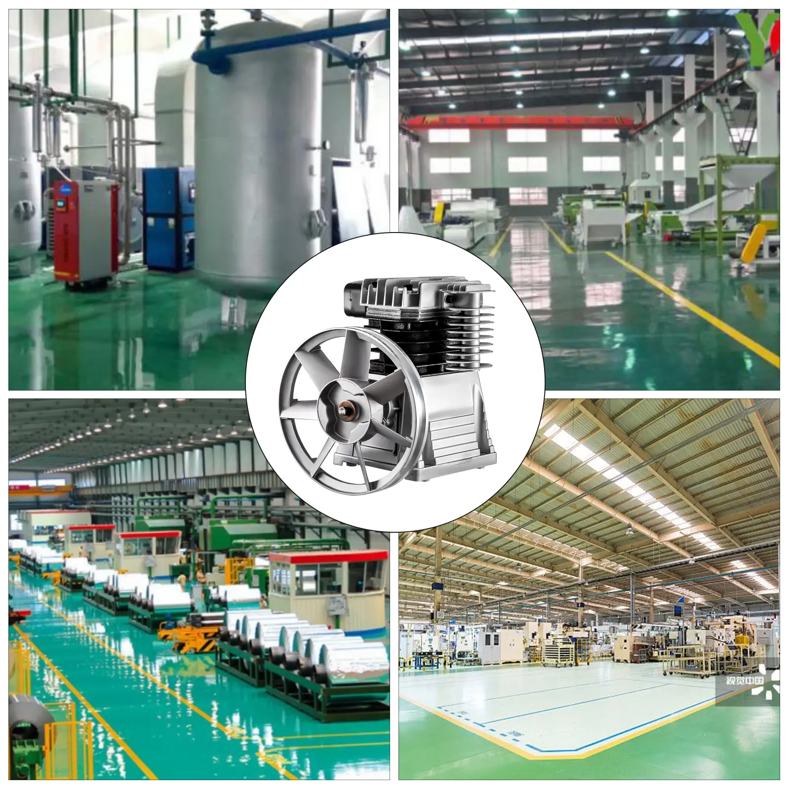SucceBuy Air Compressor Heads 2.2KW Twin Cylinder 3 HP Single Stage 1300RPM Piston Pump Suitable for Industry Machinery Farm