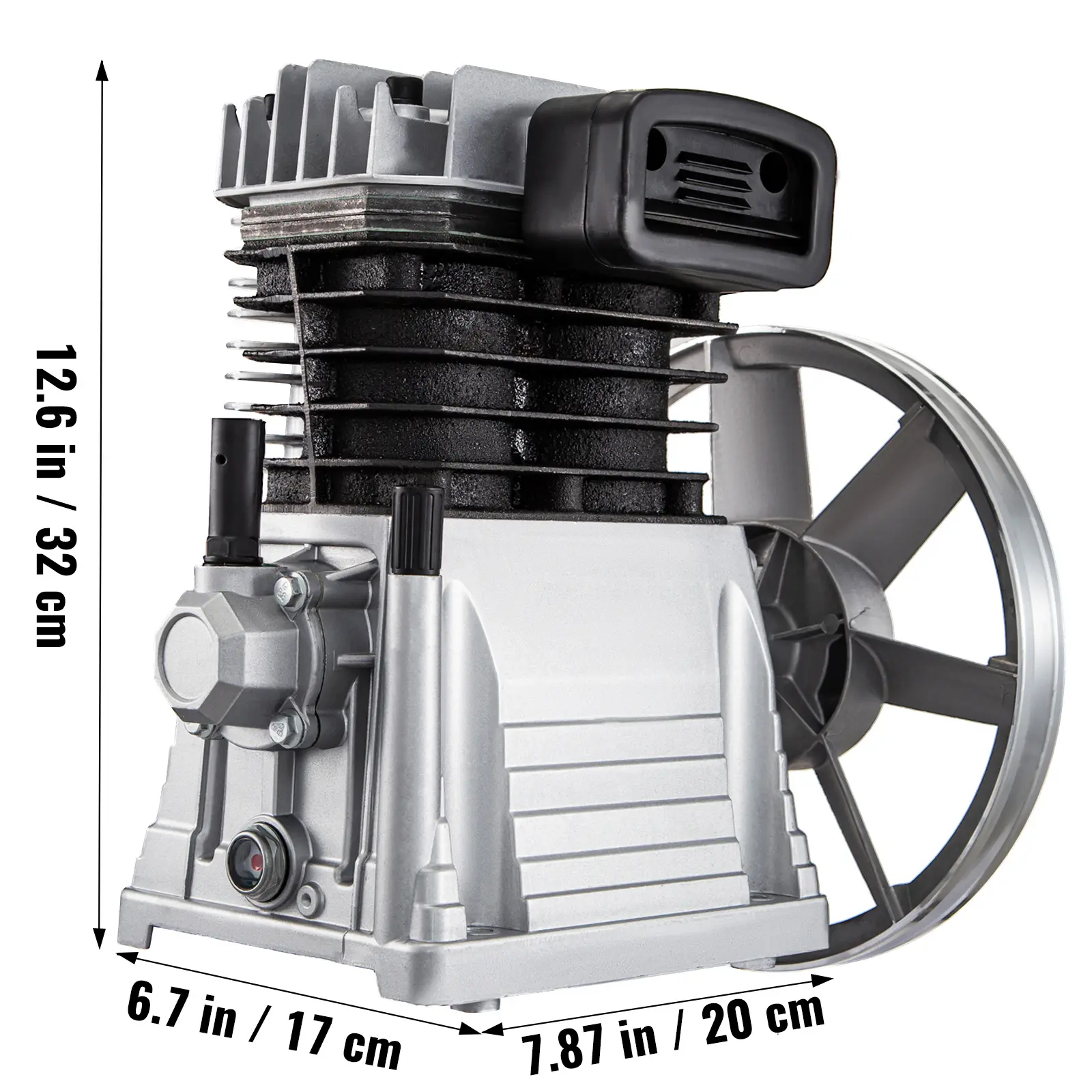 SucceBuy Air Compressor Heads 2.2KW Twin Cylinder 3 HP Single Stage 1300RPM Piston Pump Suitable for Industry Machinery Farm