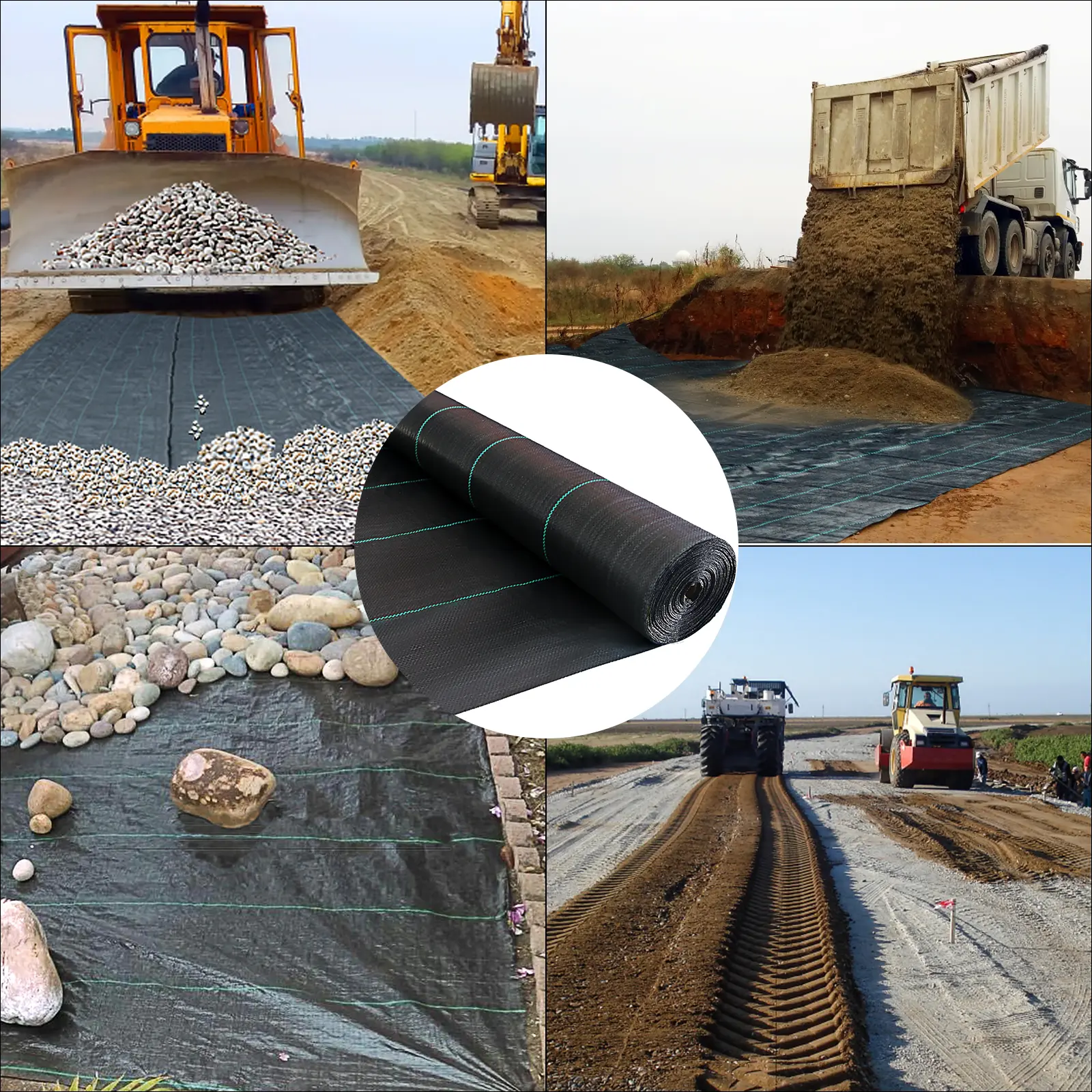 SucceBuy Commercial Grade Ground Road Large Driveway Permeable  Fabric Stabilization Roll Mat Underlayment Outdoor Waterproof