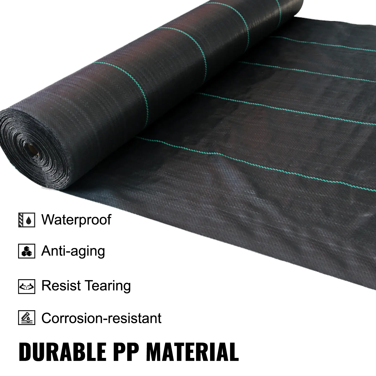 SucceBuy Commercial Grade Ground Road Large Driveway Permeable  Fabric Stabilization Roll Mat Underlayment Outdoor Waterproof