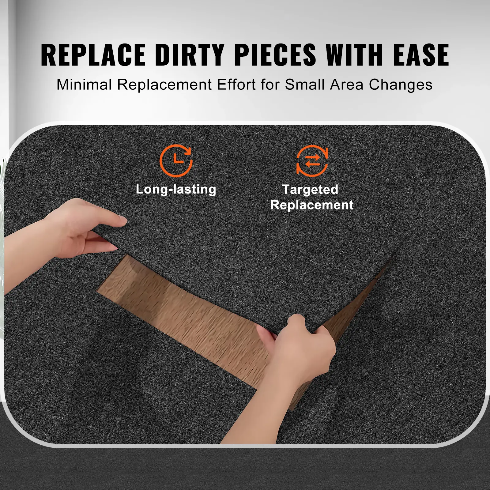 SucceBuy Carpet Tiles Peel & Stick Self Adhesive Carpet Floor Soft Padded Carpet Tiles for Bedroom Living Room Indoor Outdoor