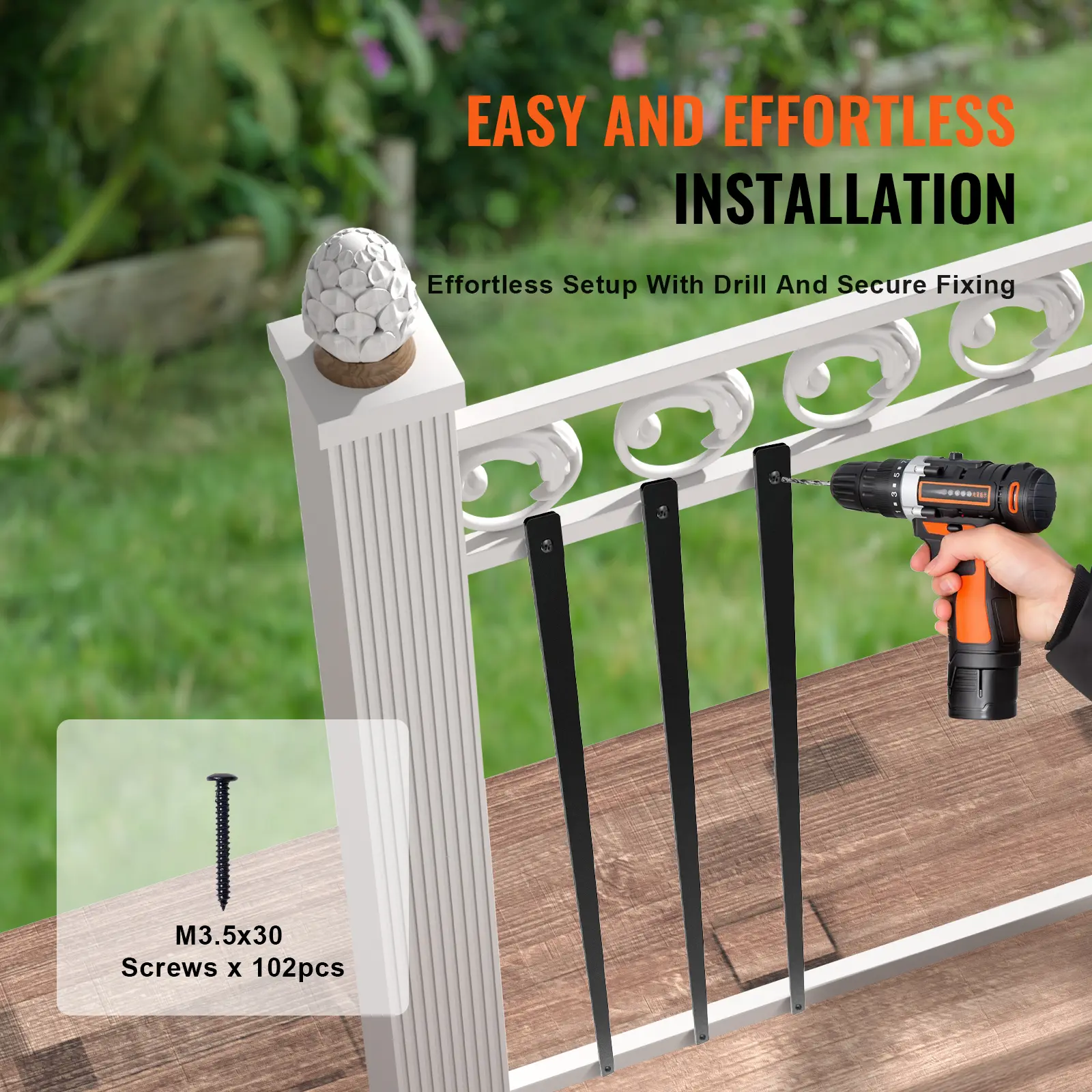SucceBuy Staircase Metal Balusters Flat Aluminum Alloy Decorative Banister Spindles