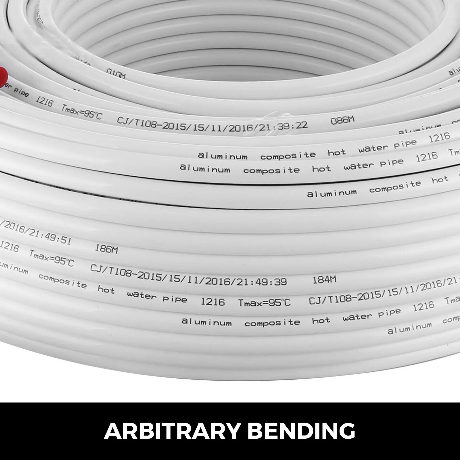 SucceBuy PEX Tube 200M 300M PEX-AL-PEX Tubing Oxygen Barrier Radiant Floor Heating Plumbing Inner Aluminum Layer PEX Tubing Pipe