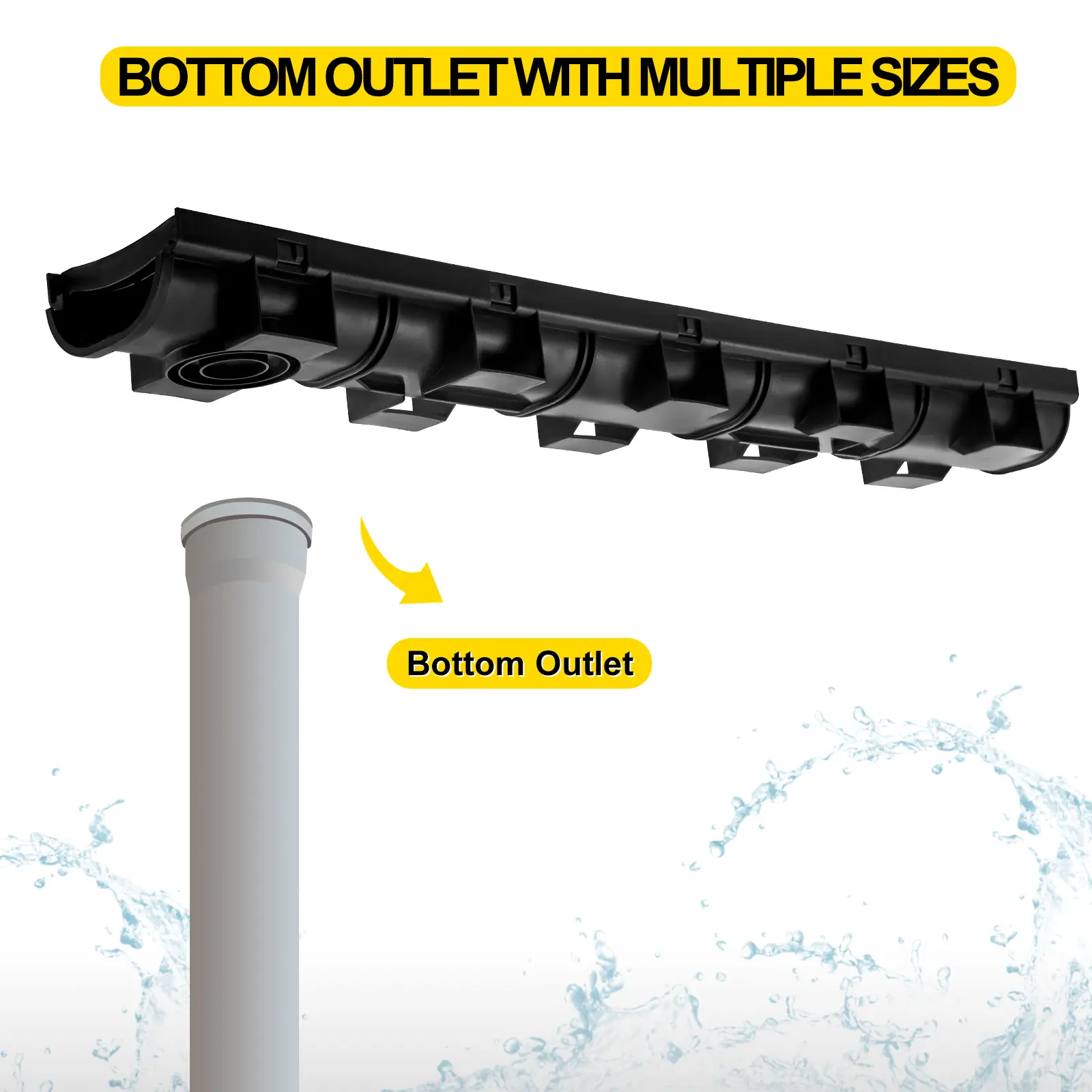 SucceBuy Drainage Trench Driveway Channel Drain With Plastic Grate 3-5 Pack HDPE Floor Drain Trench Drain Grate For Garden