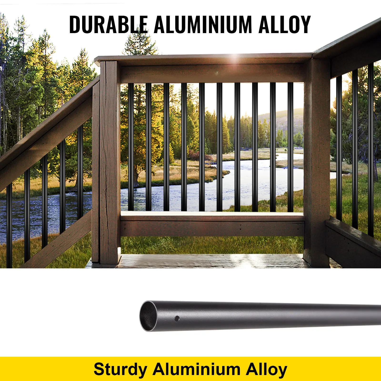 SucceBuy Stair Balusters Metal Deck Spindles Staircase Baluster with Screws Aluminum Alloy Deck Railing for Wood Composite Deck