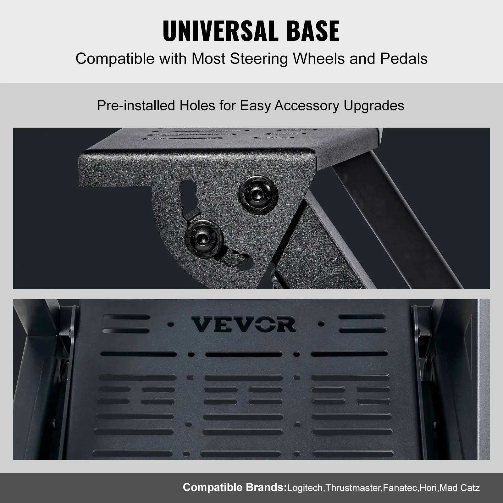 SucceBuy Pre-installed Steering Racing Wheel Stand Universal Base for Logitech/Thrustmaster/Fanatec Multi-Position Adjustable
