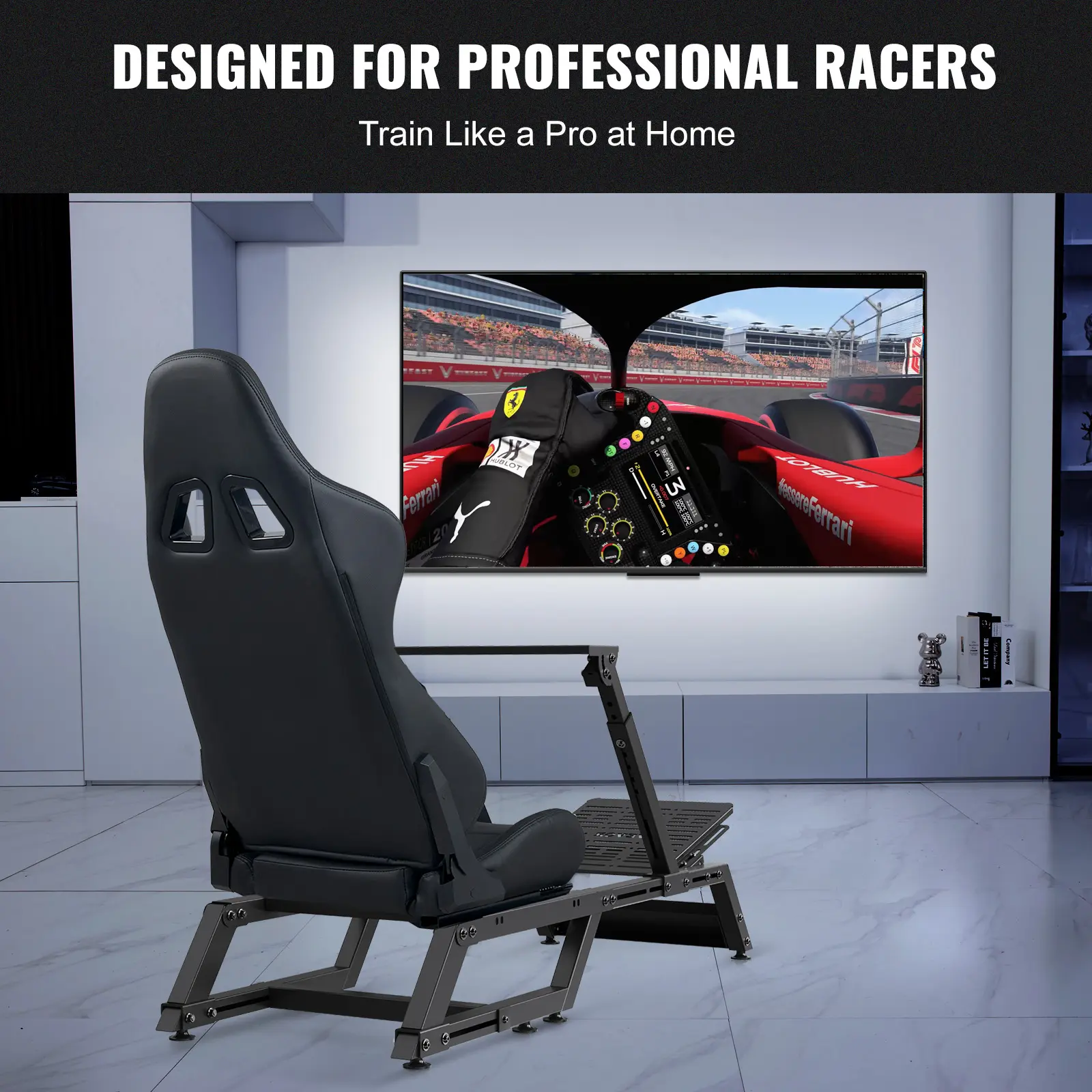 SucceBuy Pre-installed Steering Racing Wheel Stand Universal Base for Logitech/Thrustmaster/Fanatec Multi-Position Adjustable