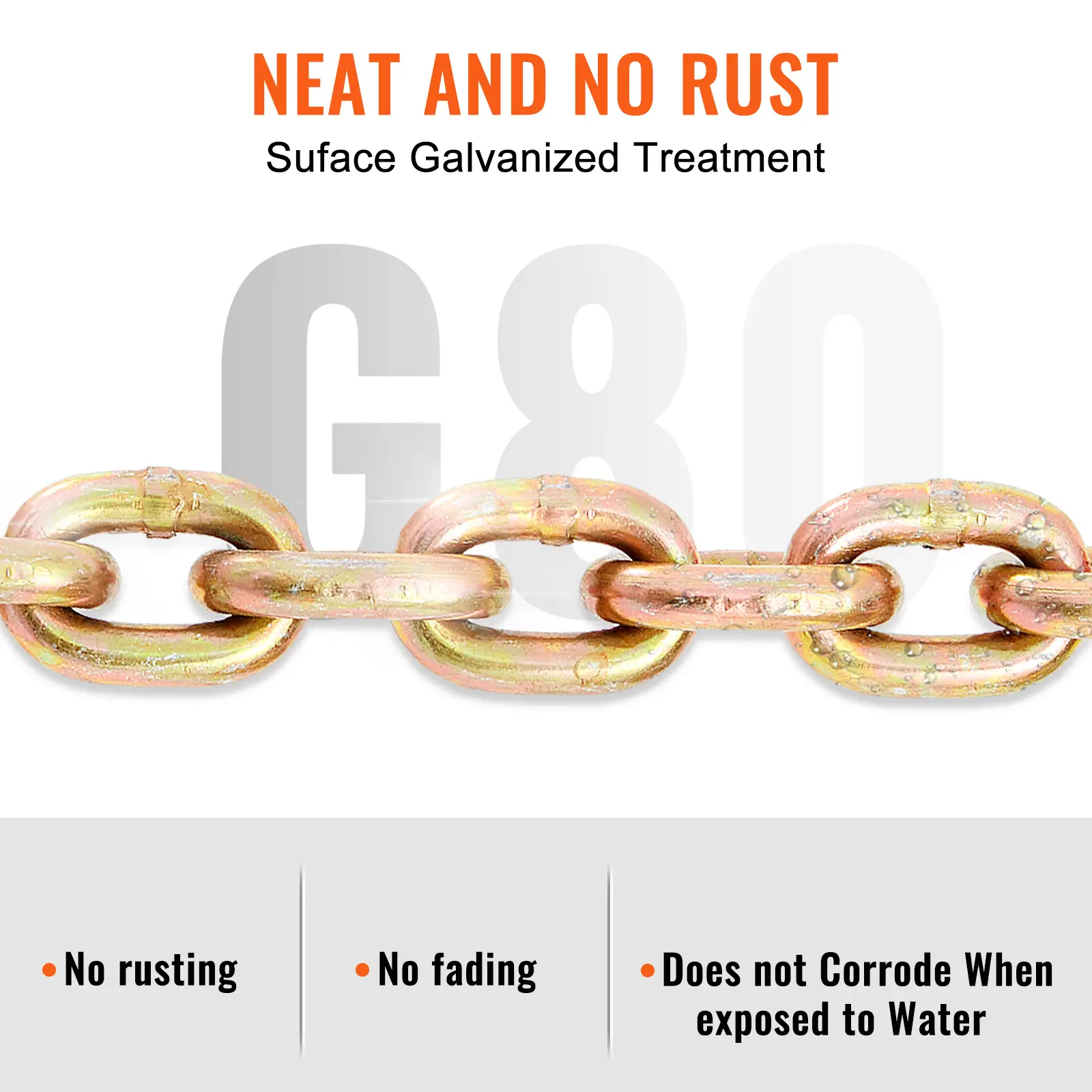 SucceBuy 1/2pcs Binder Chain Trailer Tow Zinc Plated Truck with Safety Grab Hooks for Logging Binder Tie Down Transport Flatbed