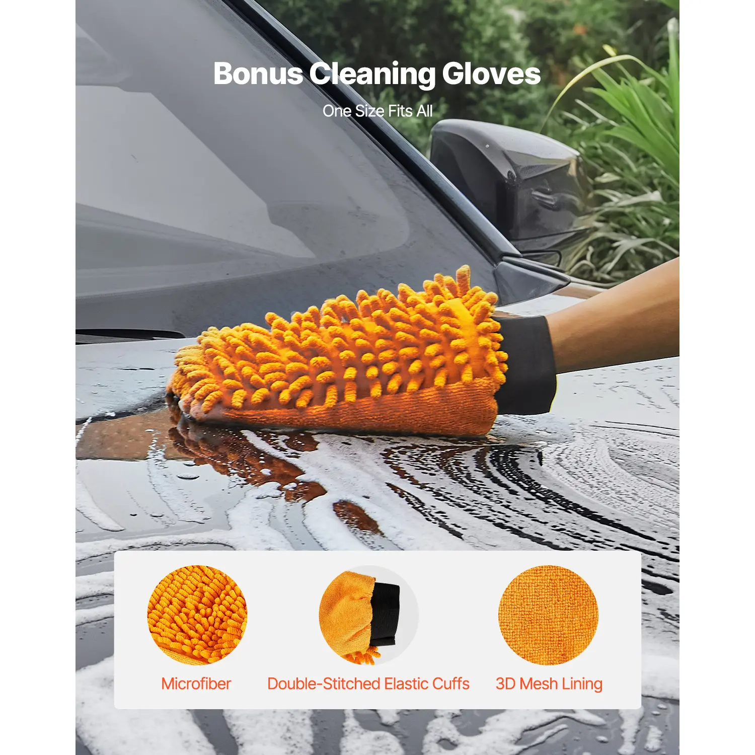 SucceBuy 16/24" Pressure Washer Undercarriage Cleaner Steel Surface Cleaner for Pressure Washer 4000 Max PSI for Driveway