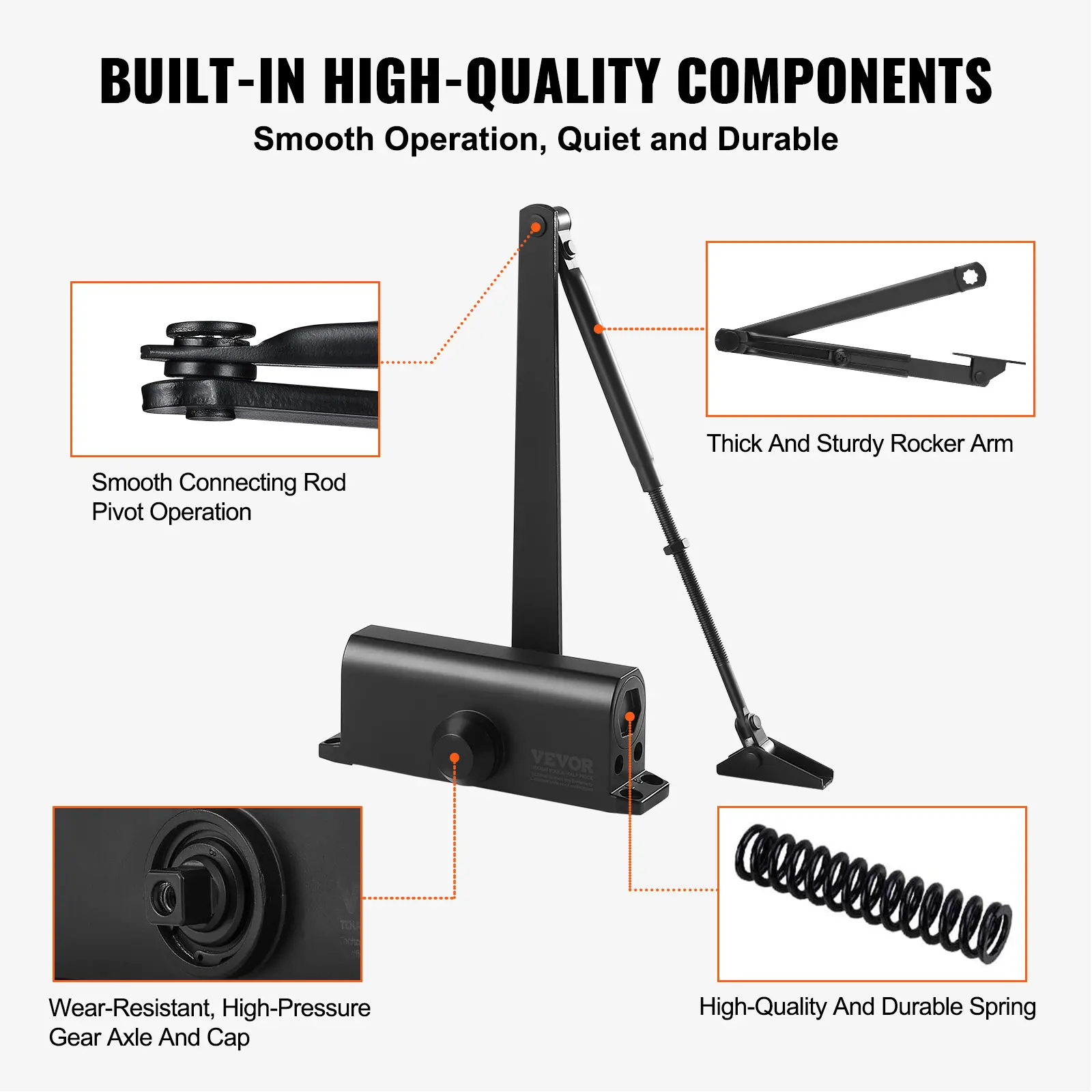 SucceBuy Door Closer Automatic Commercial or Residential Use for Door Weights 187 Lbs Adjustable Size Hydraulic Buffer Closer