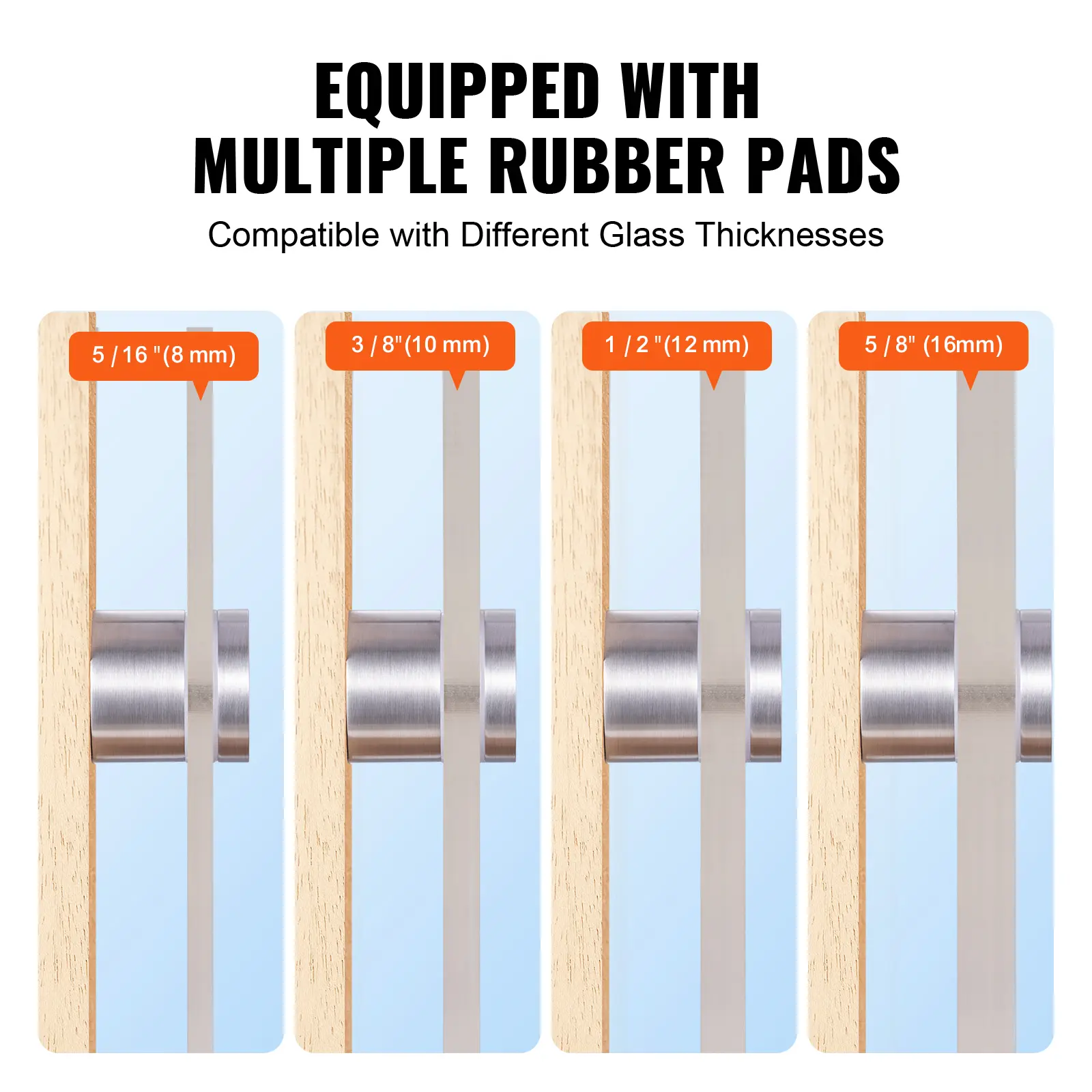 SucceBuy 2 Type Glass Clamp 10PCS Round Glass Railing Bracket for 0.31 "-0.62 "316 Stainless Steel for Balcony Garden Pool Stair