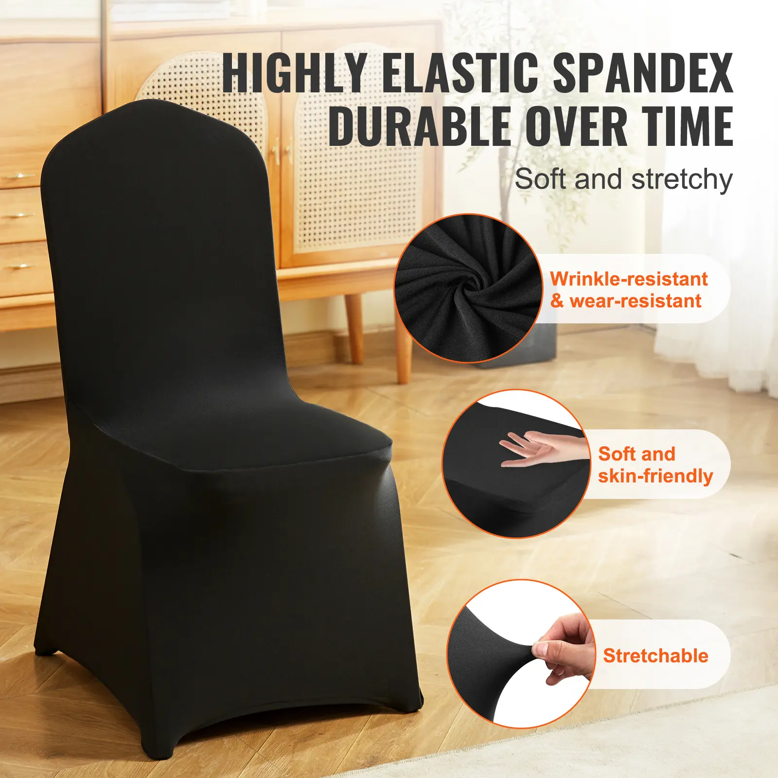 SucceBuy 50PCS Spandex Chair Cover for Wedding Party Universal Fitted Chair Cover Removable Washable Protective Slipcovers