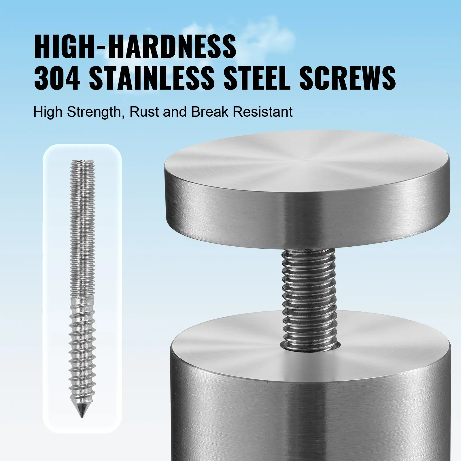 SucceBuy 2 Type Glass Clamp 10PCS Round Glass Railing Bracket for 0.31 "-0.62 "316 Stainless Steel for Balcony Garden Pool Stair