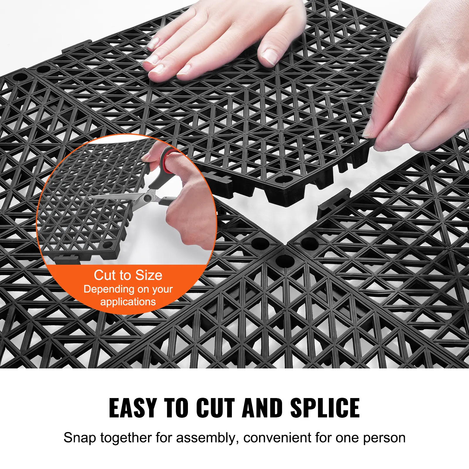 VEVOR Interlocking Tile 12/50/55PCS 12" x 12" Splicing Soft PVC Drainage Floor Tiles Non-Slip Drainage Holes for Bathroom Pool
