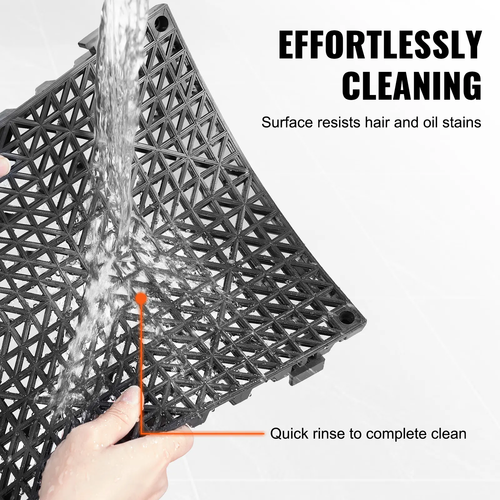 VEVOR Interlocking Tile 12/50/55PCS 12" x 12" Splicing Soft PVC Drainage Floor Tiles Non-Slip Drainage Holes for Bathroom Pool