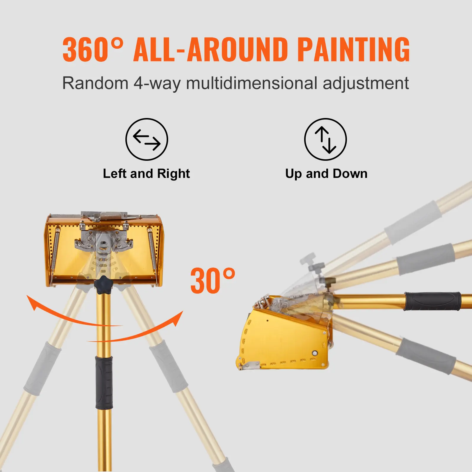 SucceBuy Drywall Flat Box Handle 40''-64'' Anodized Aluminum 5-Section Length Adjustable Non-Slip Grip for Plasterboard