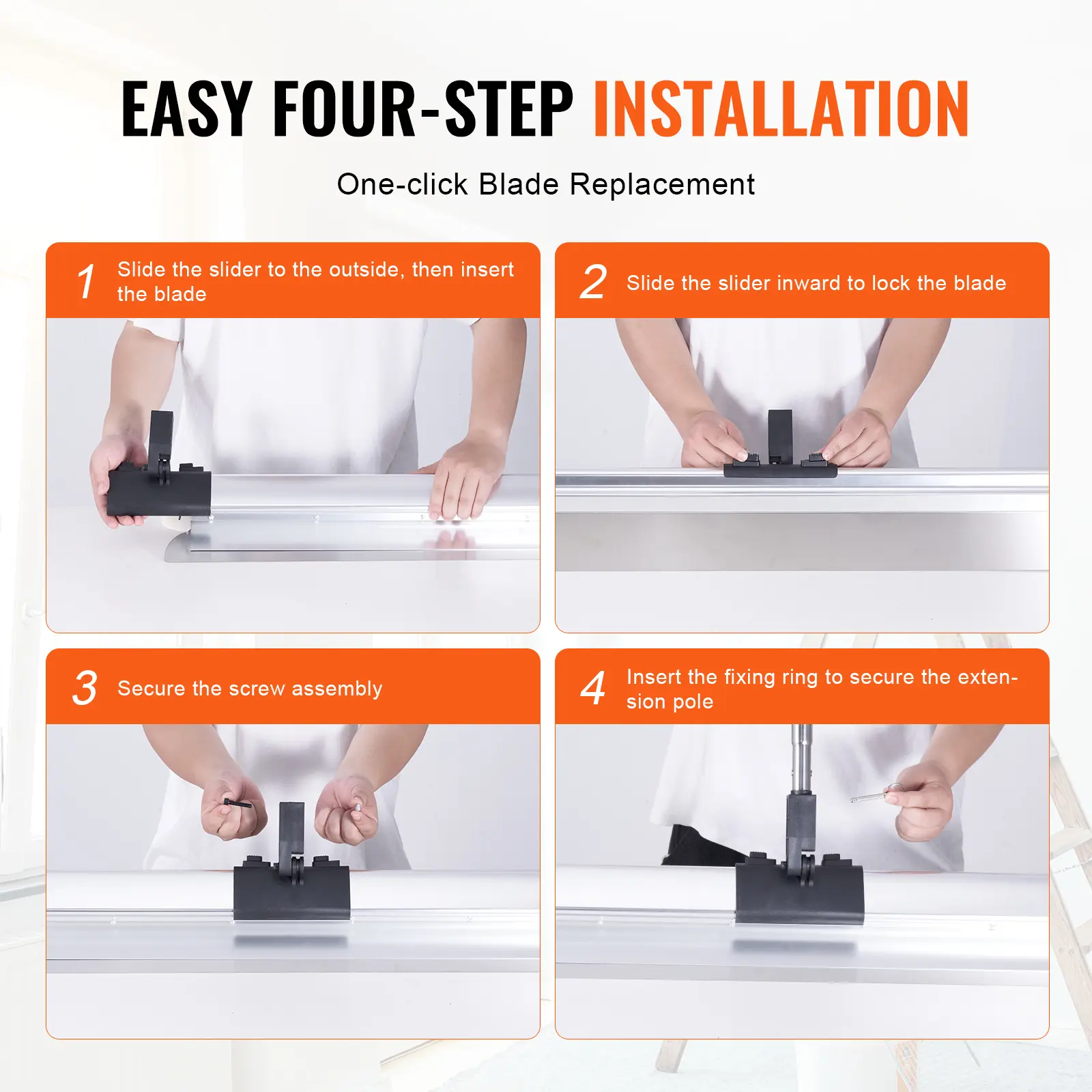 SucceBuy Drywall Skimming Blade 48 inch Smoothing Knif Stainless Steel Blade & Aluminum Alloy Body Professional Skim Coat Tools