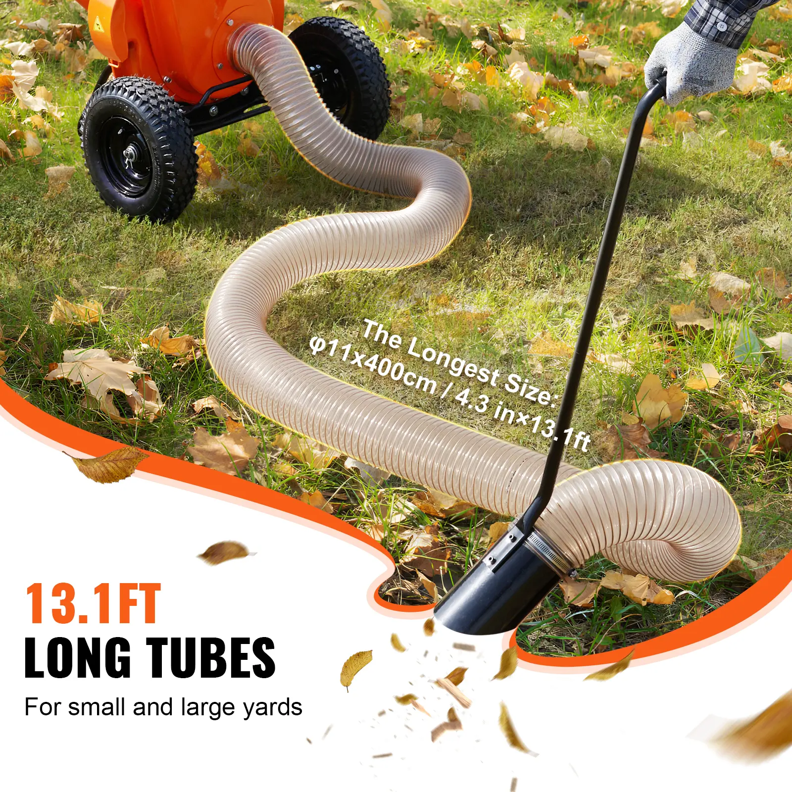 SucceBuy Wood Chipper Shredder Leaf Vacuum Kit Heavy Duty Universal Woodchipper Accessory for Large Volume Feed Fit Most Brand