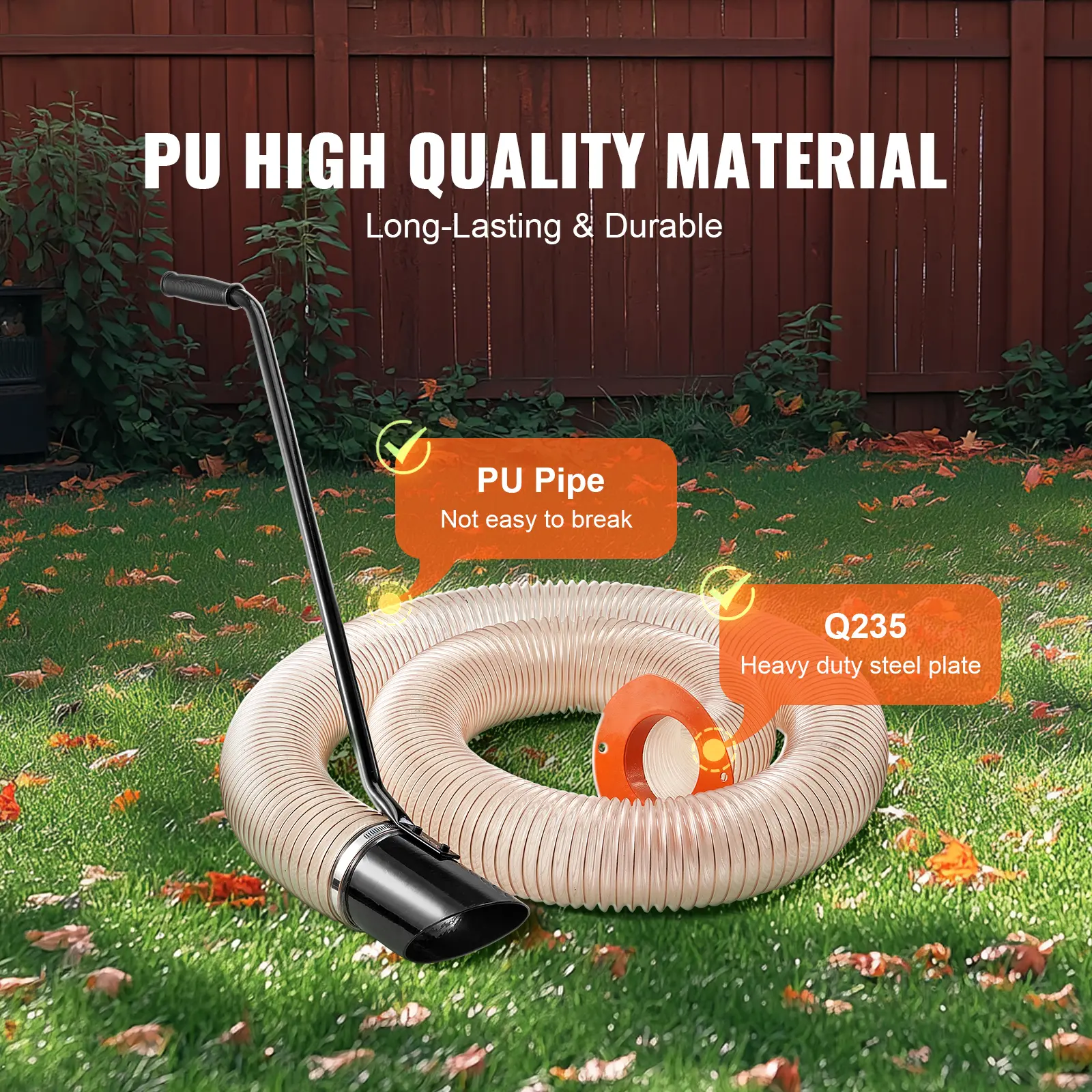 SucceBuy Wood Chipper Shredder Leaf Vacuum Kit Heavy Duty Universal Woodchipper Accessory for Large Volume Feed Fit Most Brand