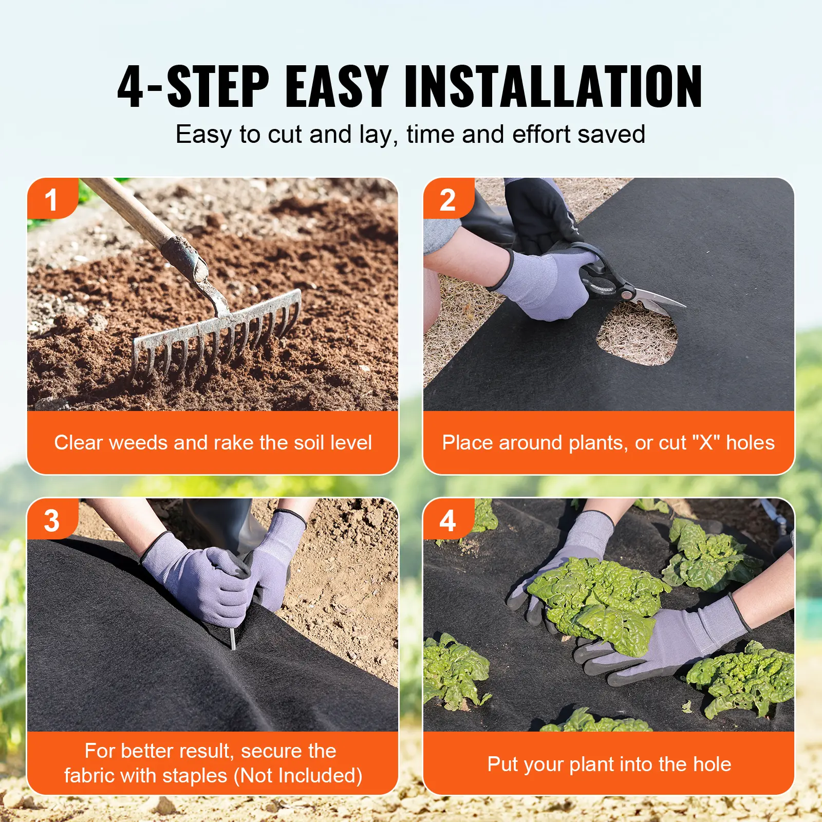 SucceBuy Non Woven Geotextile Fabric Under Gravel Driveway Fabric Landscape Fabric Heavy Duty Weed Barrier French Drain Drainage