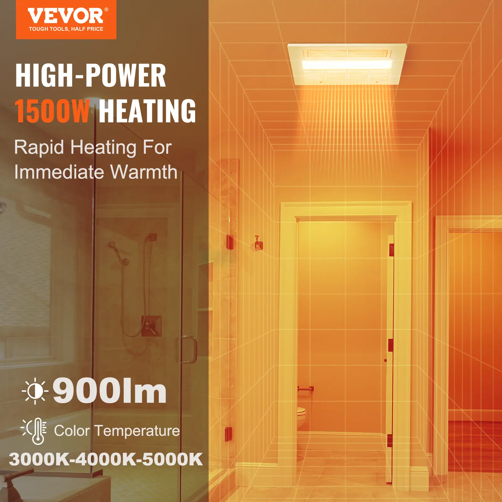 SucceBuy Bathroom Exhaust Fan 80/110CFM High-Efficiency Ventilation 1.5sones Low Noise Operation Energy-Saving Bathroom Ceiling