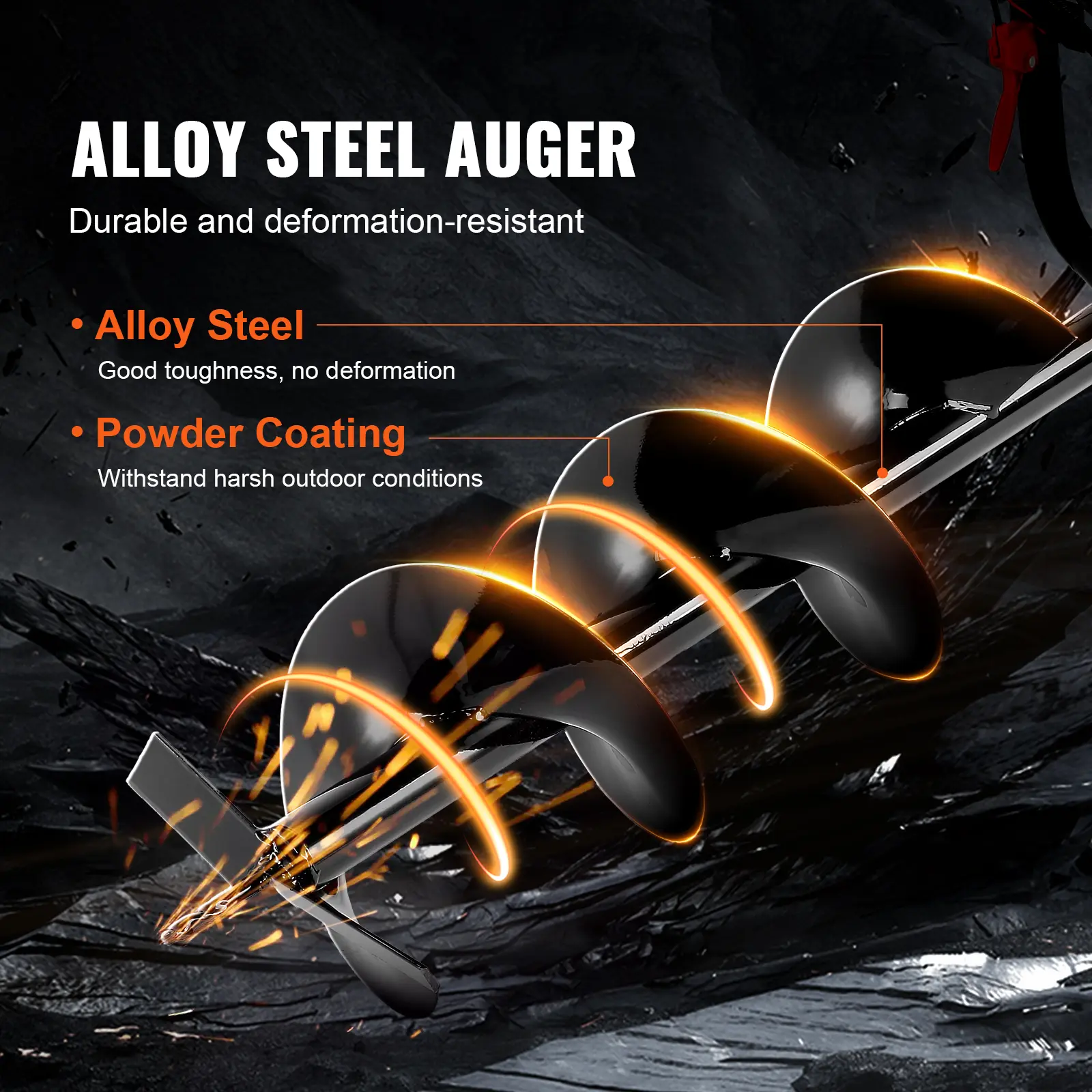 SucceBuy Fuel-powered Auger Post Hole Digger Gas Powered Earth Auger Borer Ground Petrol Earth Auger Post 52cc/43cc Hole Digger
