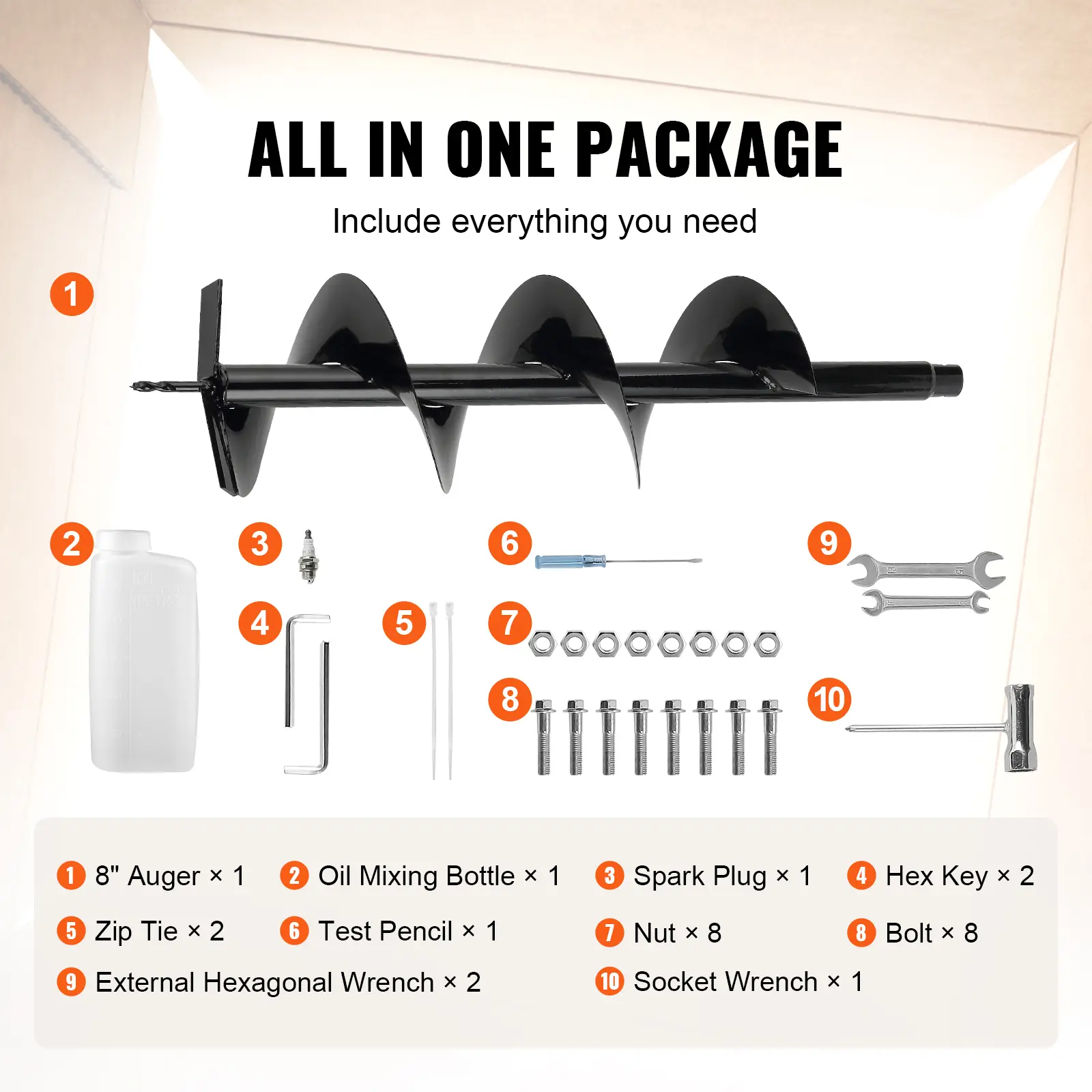 SucceBuy Fuel-powered Auger Post Hole Digger Gas Powered Earth Auger Borer Ground Petrol Earth Auger Post 52cc/43cc Hole Digger
